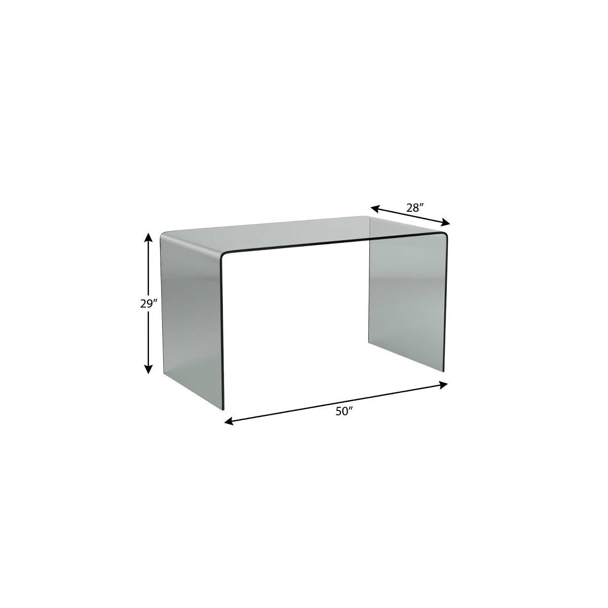 50" Clear Glass Computer Desk