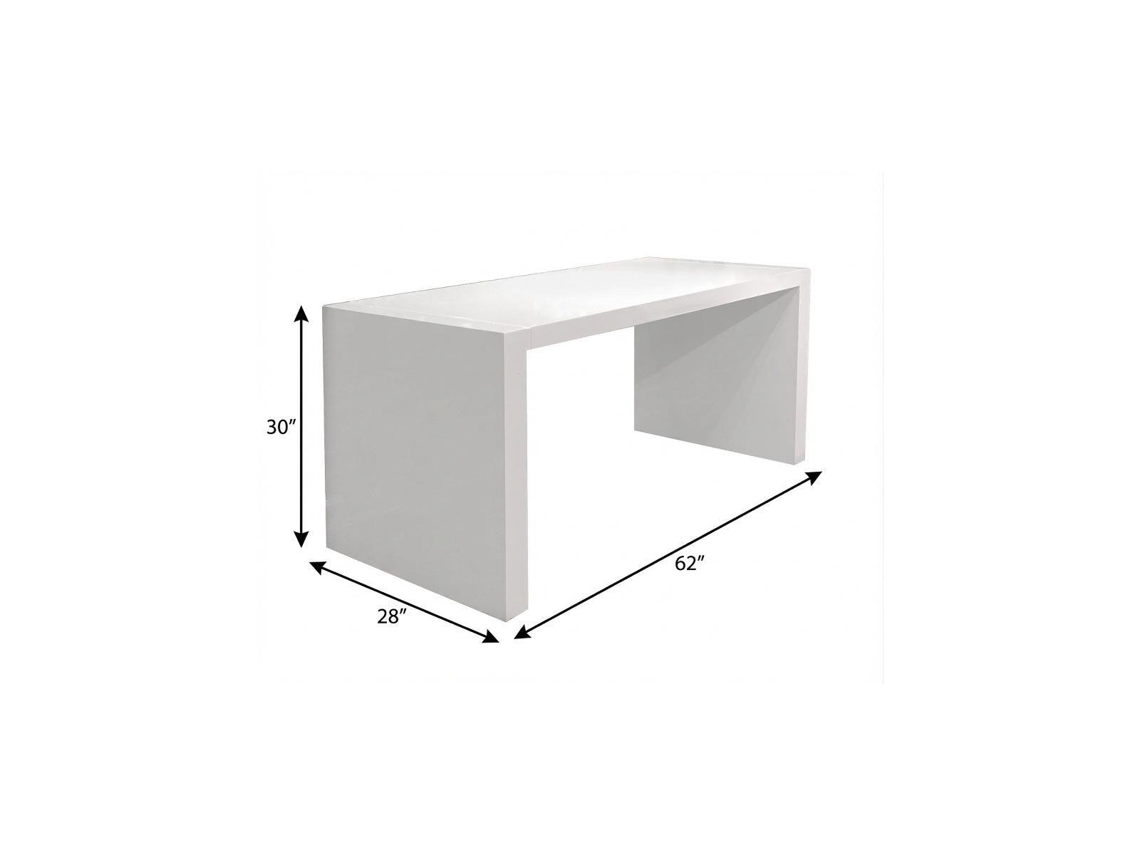62" White Wood Computer Desk