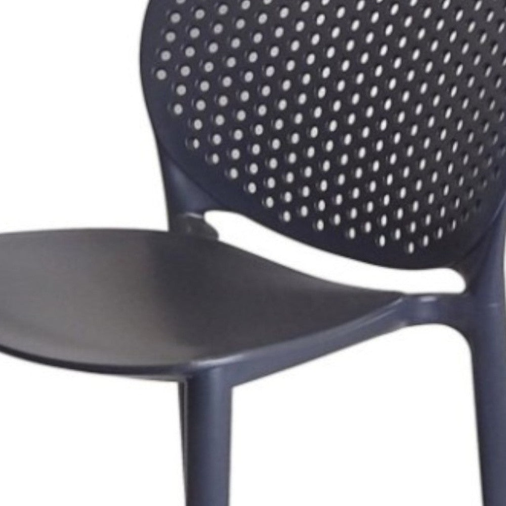 Set of Four 26" Dark Gray Heavy Duty Plastic Low Back Counter Height Bar Chairs