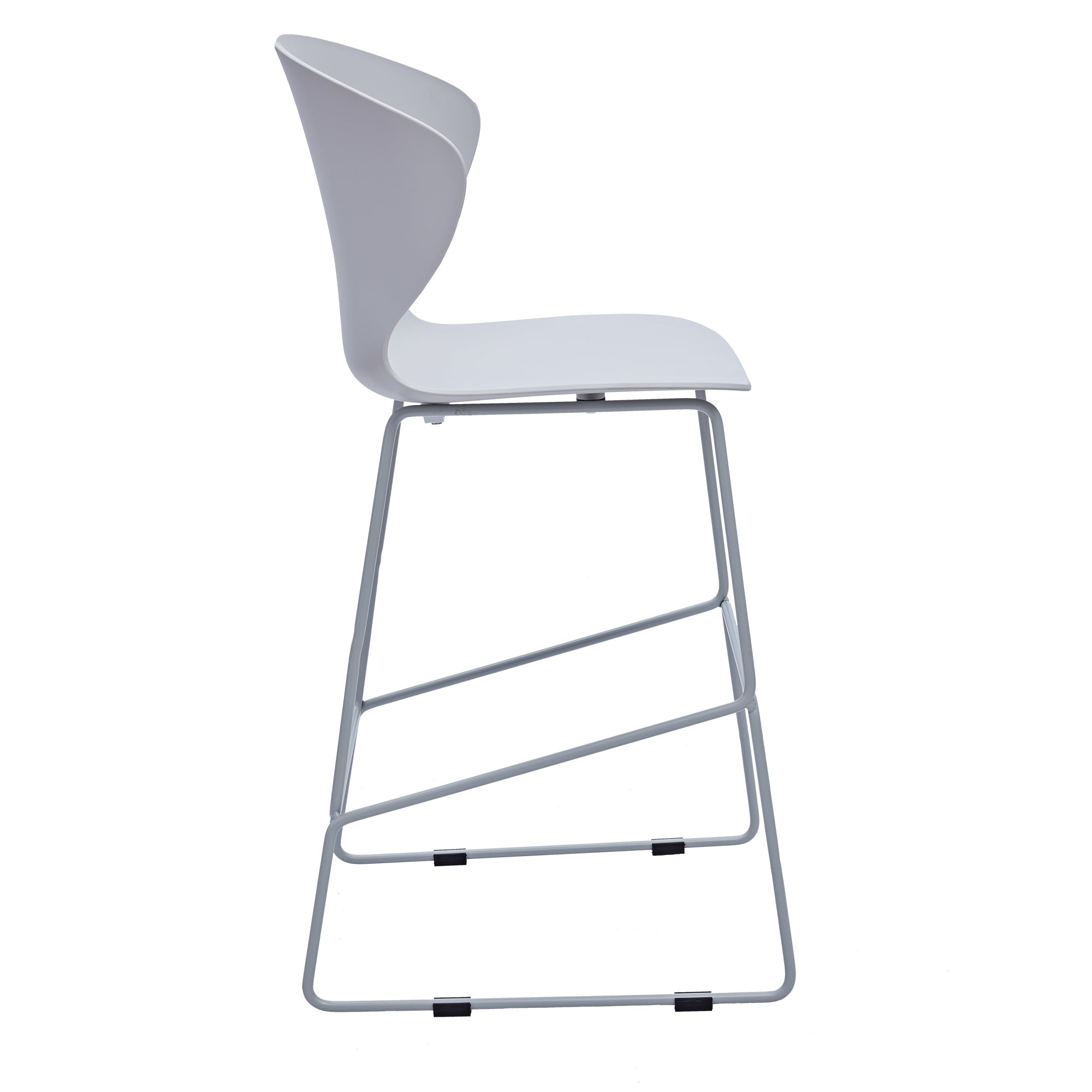Set of Two 26" Gray Heavy Duty Plastic and Metal Low Back Counter Height Bar Chairs