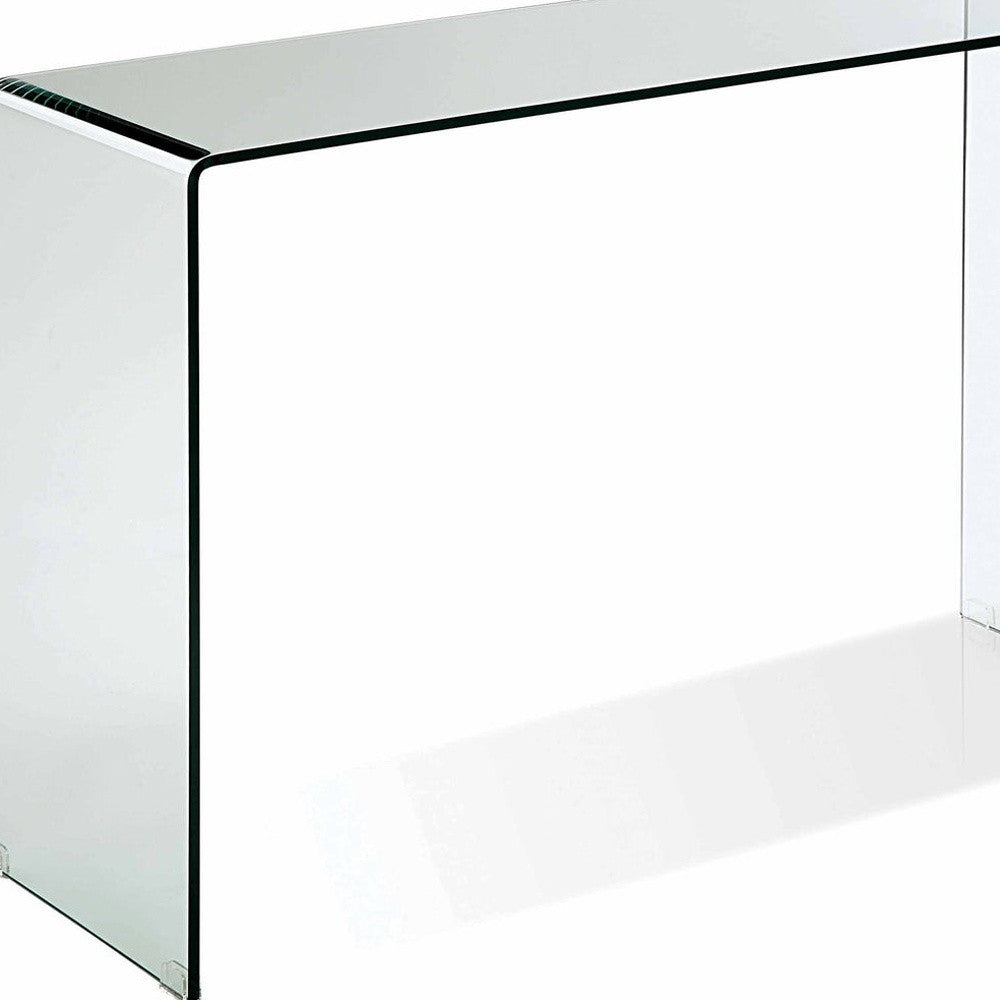 47" Clear Glass Block Console Table