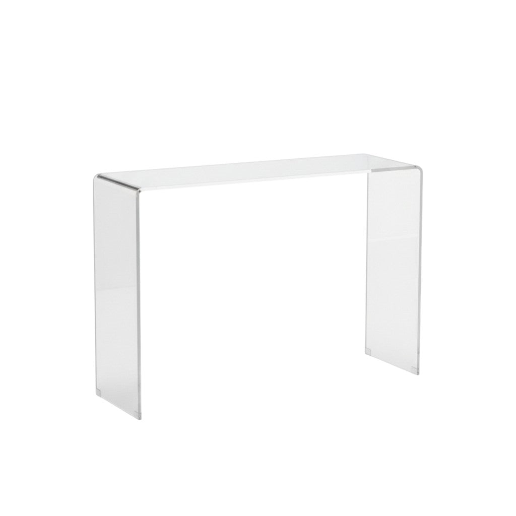 47" White Glass Frame Console Table
