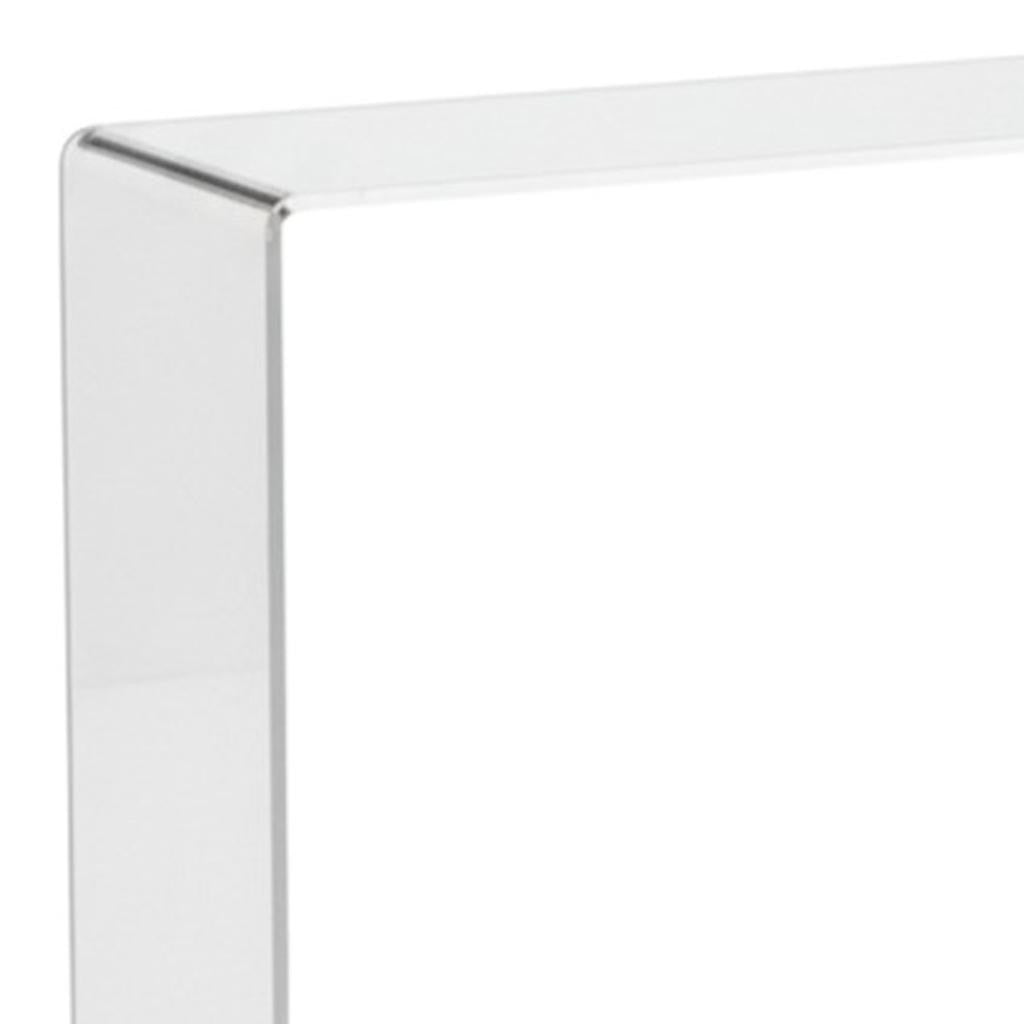 47" White Glass Frame Console Table