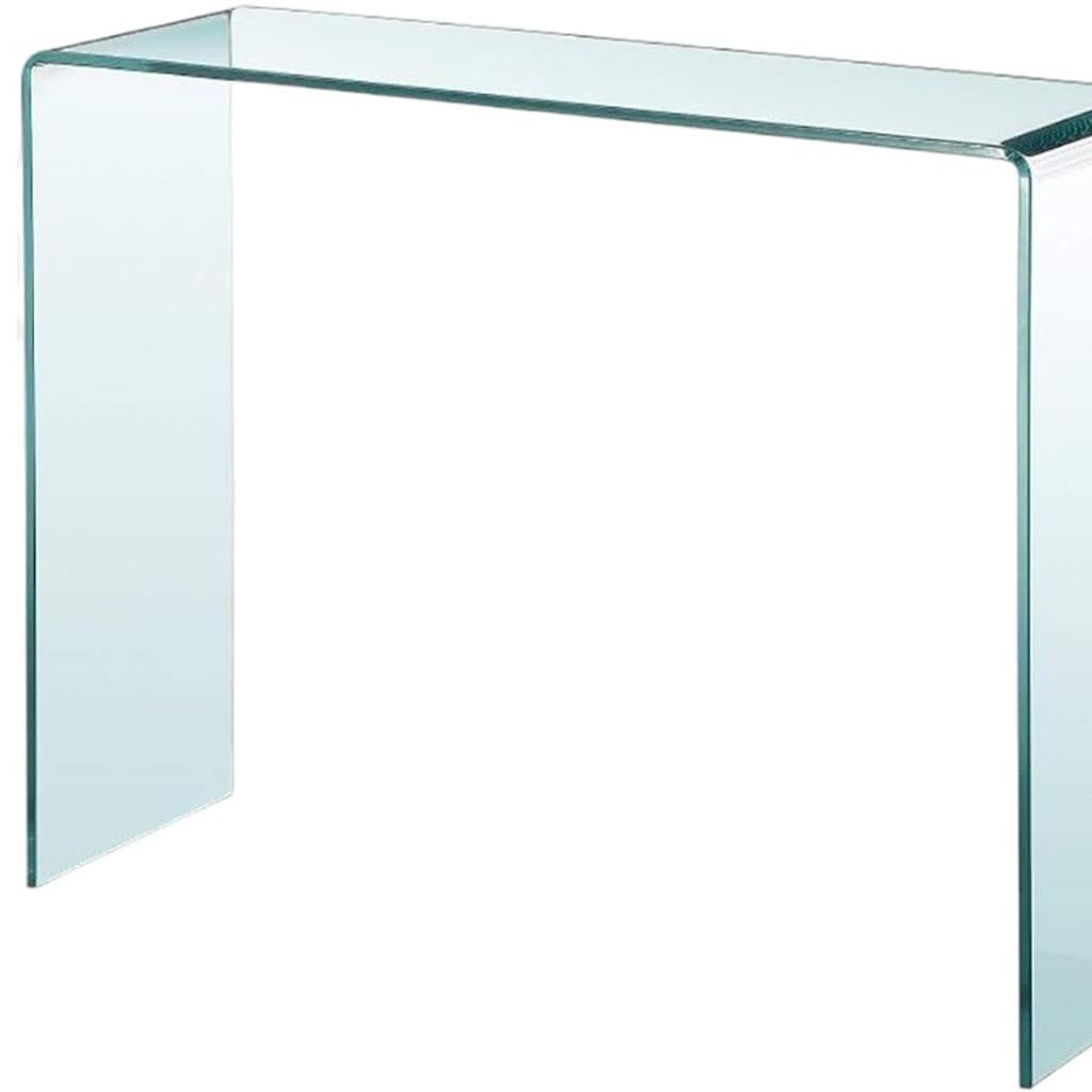 43" Clear Glass Frame Console Table