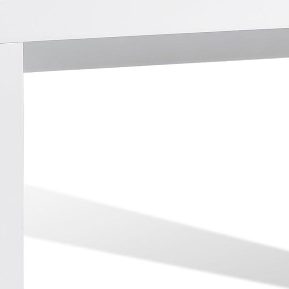 47" White Wood Block Console Table