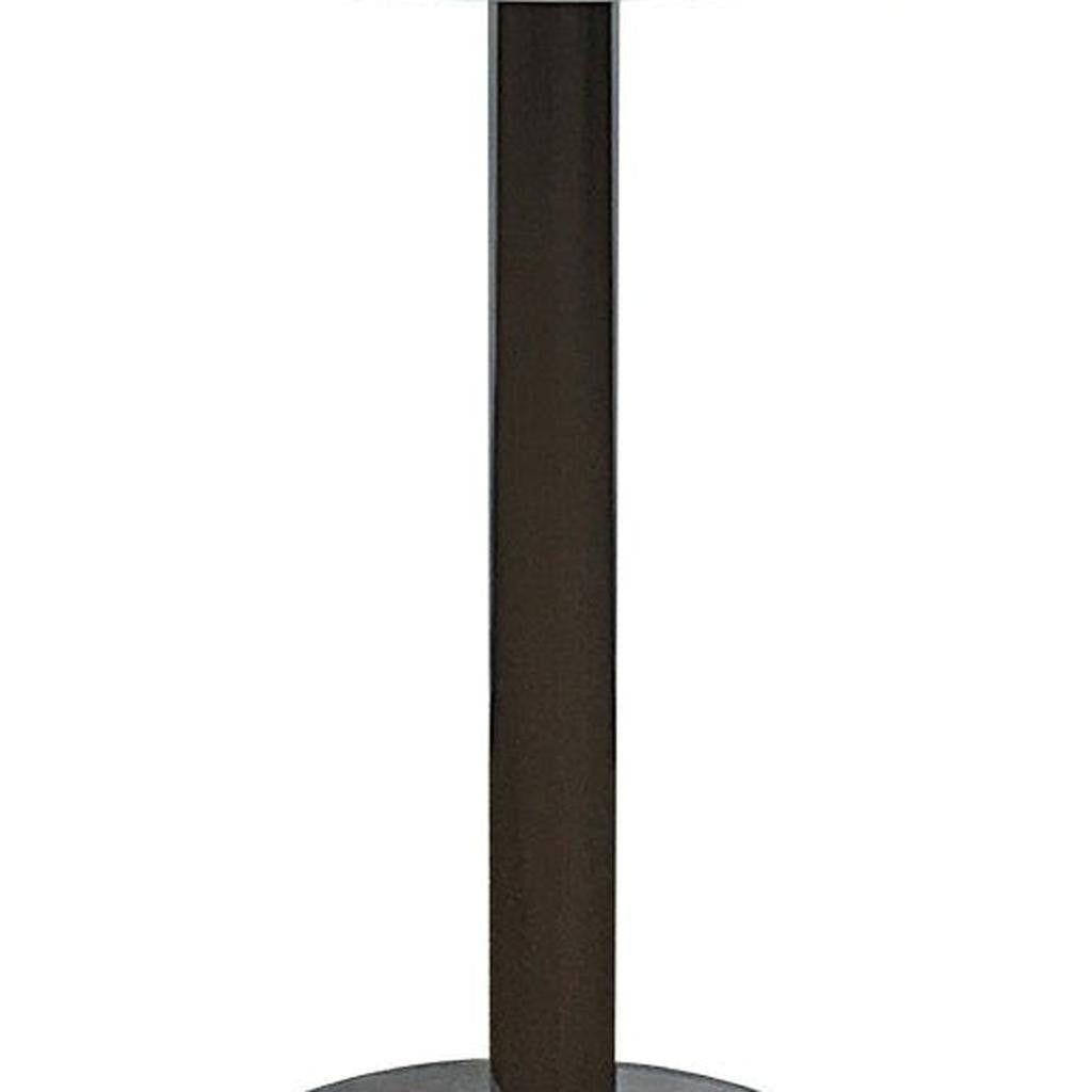 36" White and Silver Wood and Metal Pedestal Base Round Top Dining Table
