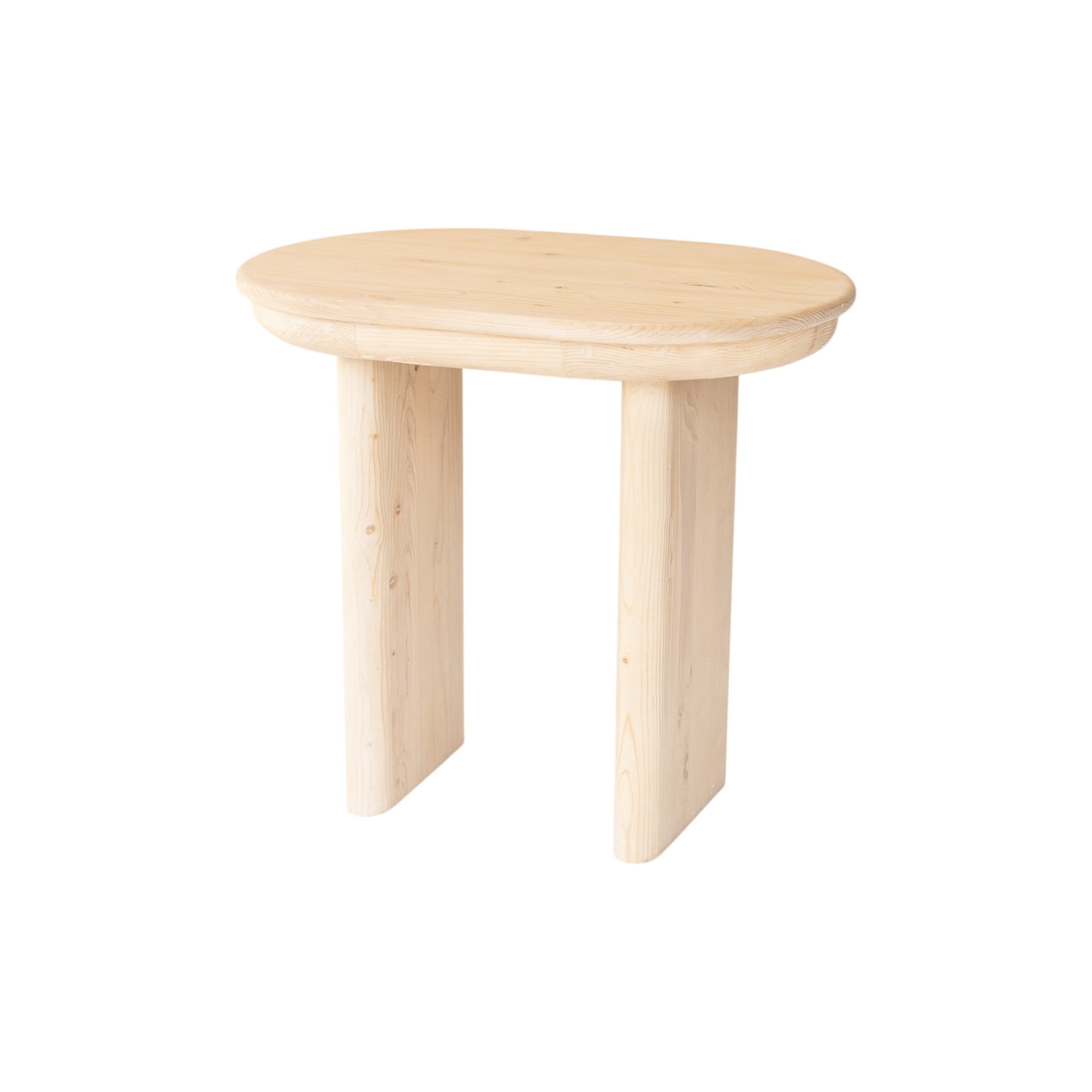 22" Natural Solid Wood Oval Sled End Table