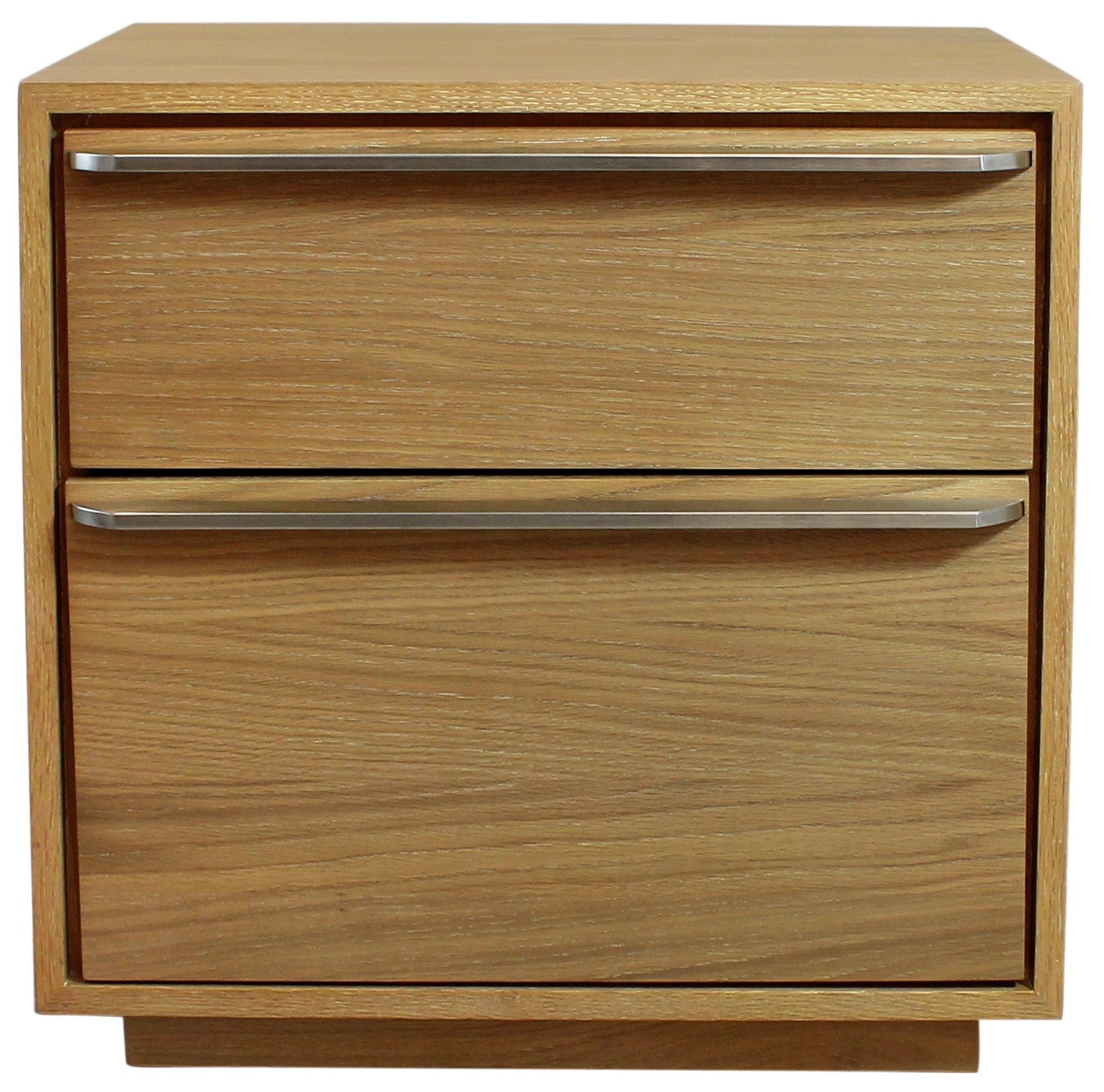 24" Natural Solid and Manufactured Wood Two Drawer Nightstand