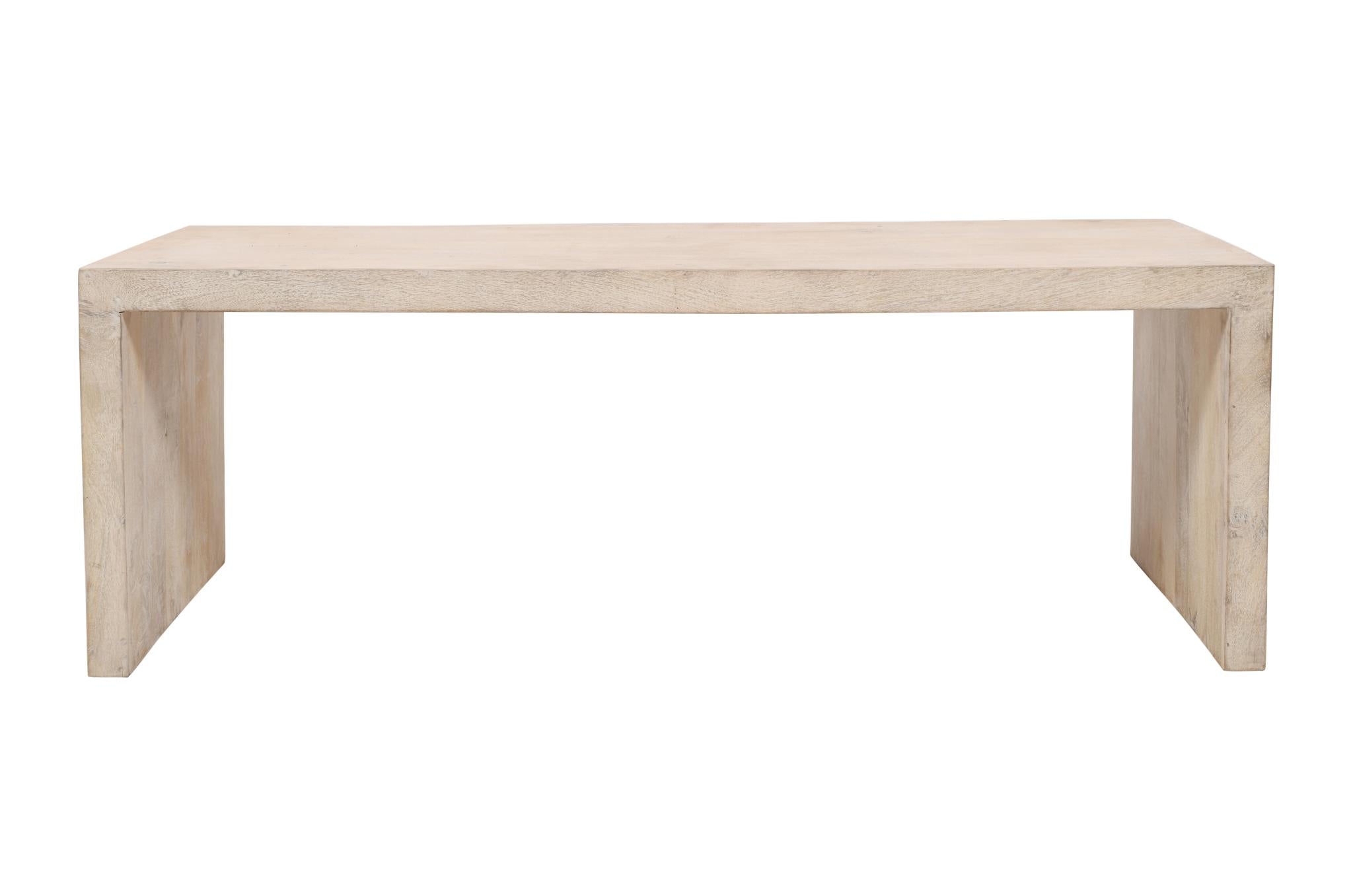 Three Piece Natural Solid Wood Distressed Sled Coffee And End Tables Set