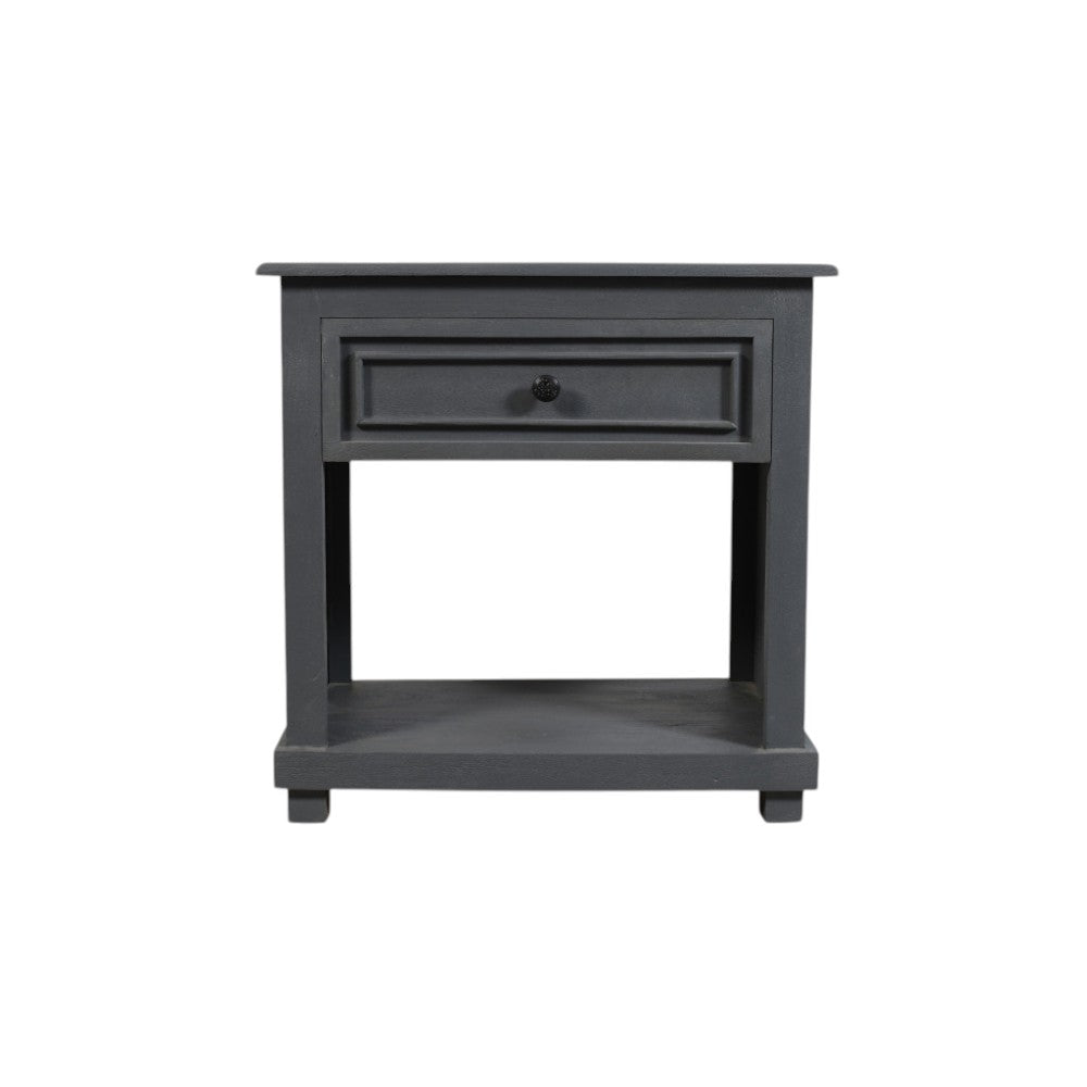 28" Distressed Gray One Drawer Solid Wood Nightstand