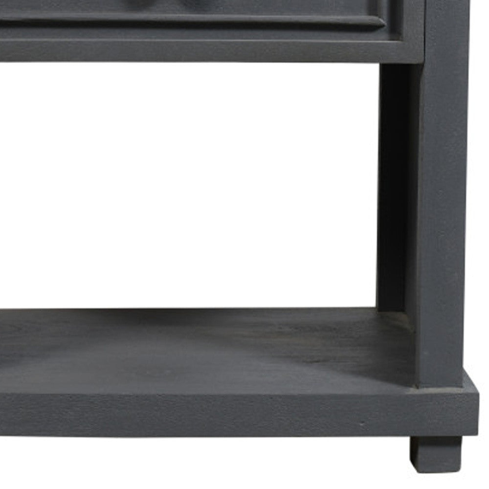 28" Distressed Gray One Drawer Solid Wood Nightstand
