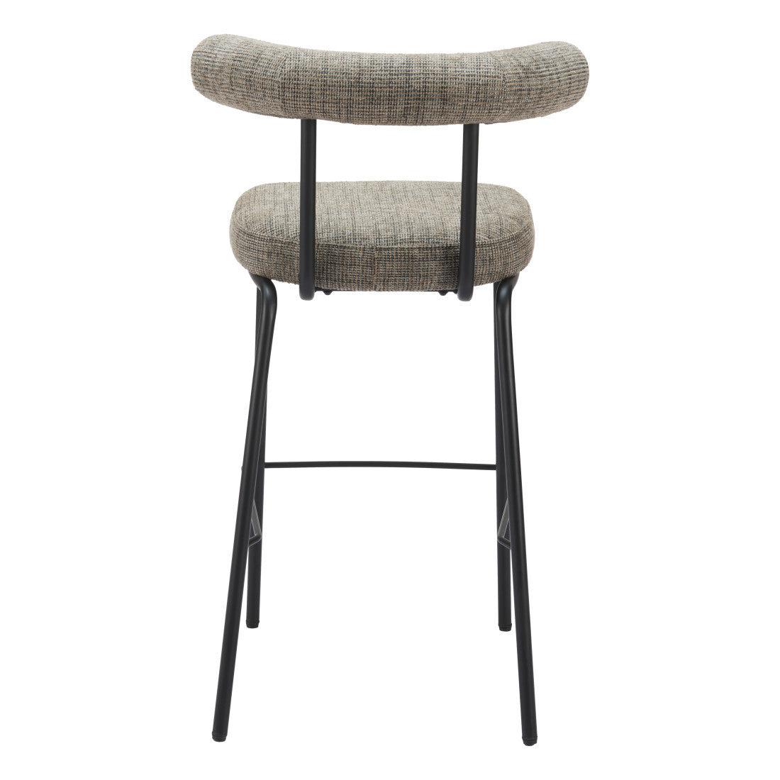30" Green and Black Chenille and Steel Low Back Bar Height Bar Chair