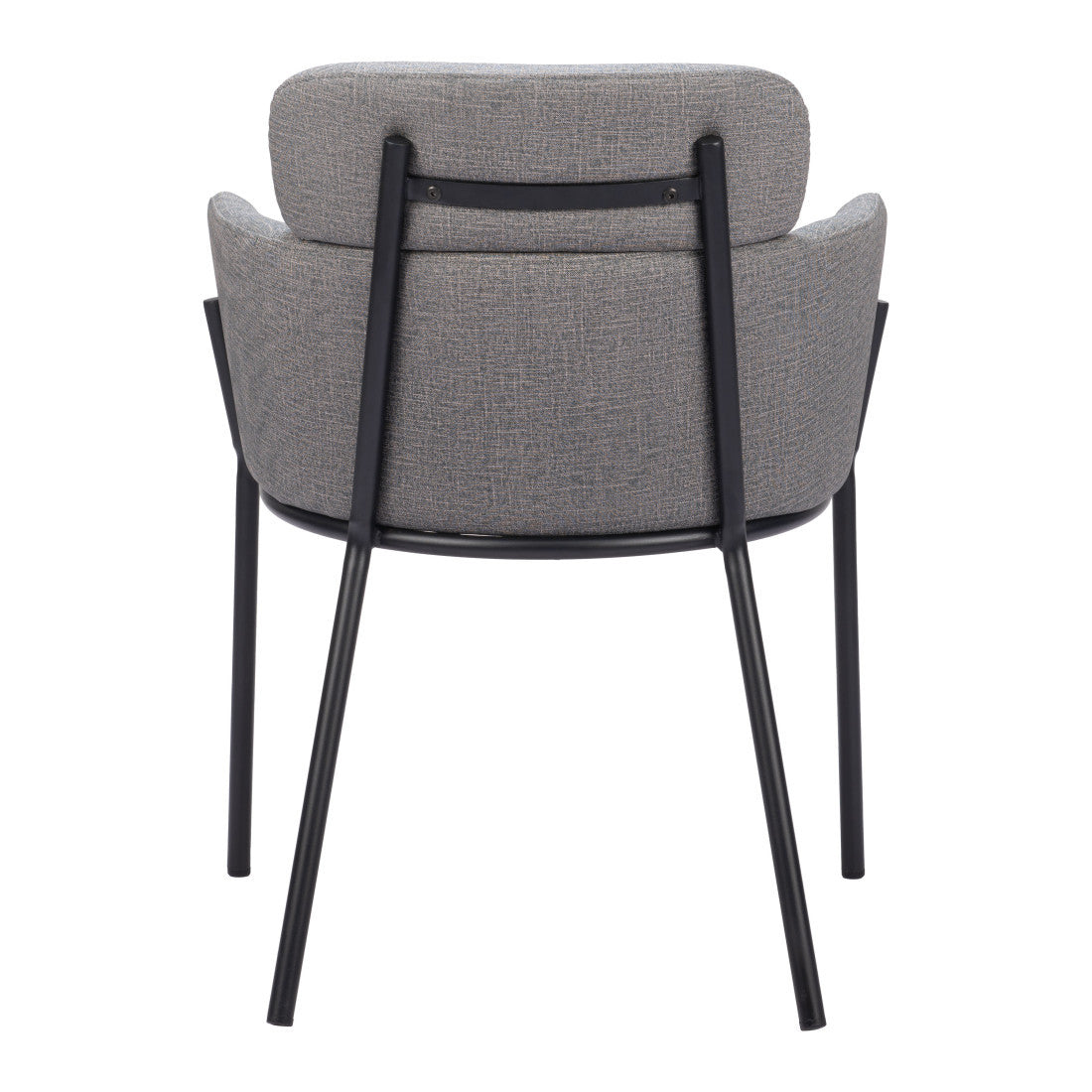Set of Two Gray and Black Upholstered Faux Leather Dining Arm Chairs