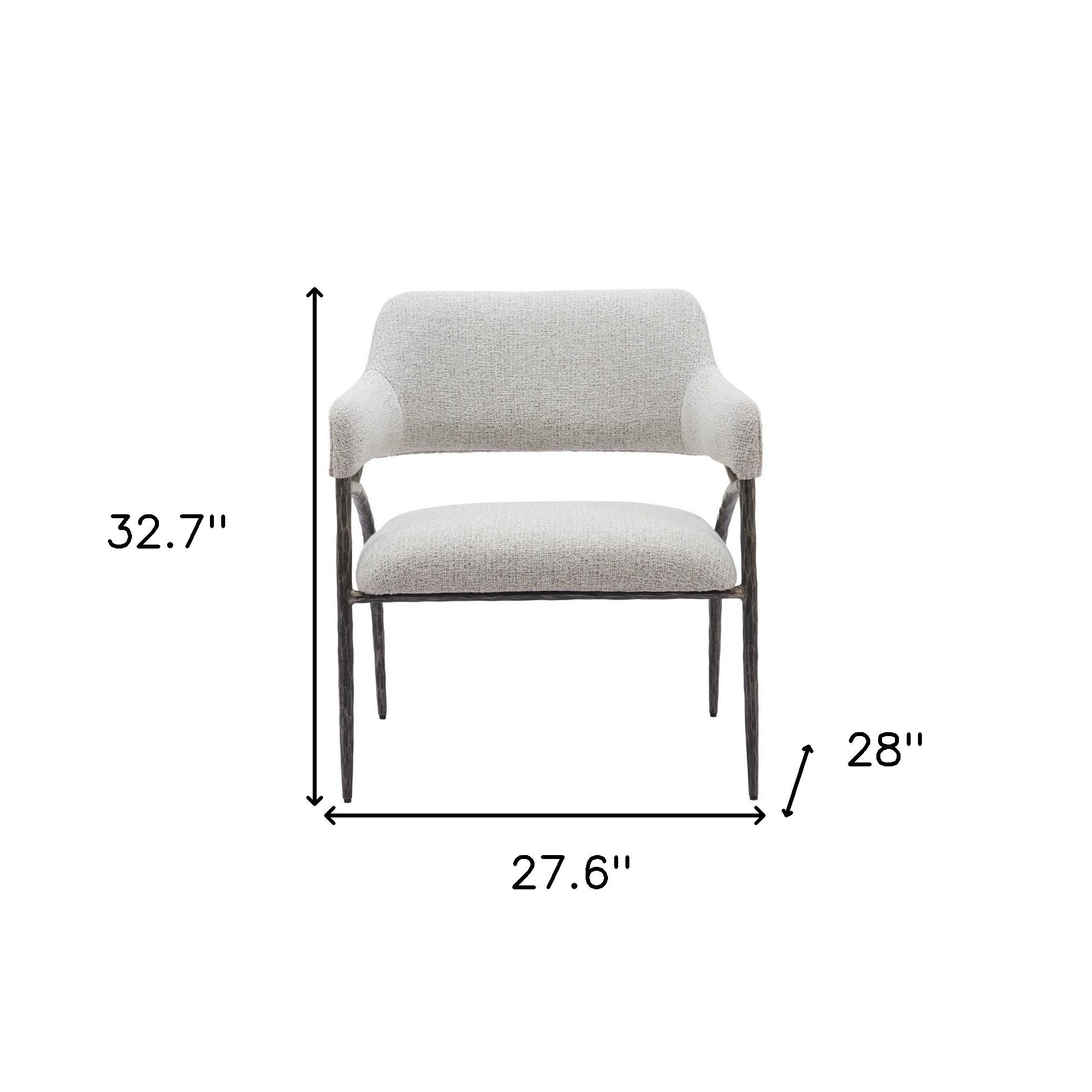 28" Gray And Black Upholstered Arm Chair
