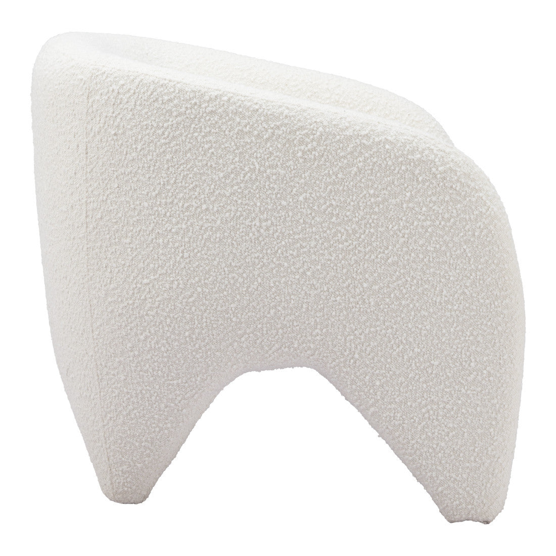 30" White Faux Shearling And Upholstered Arm Chair