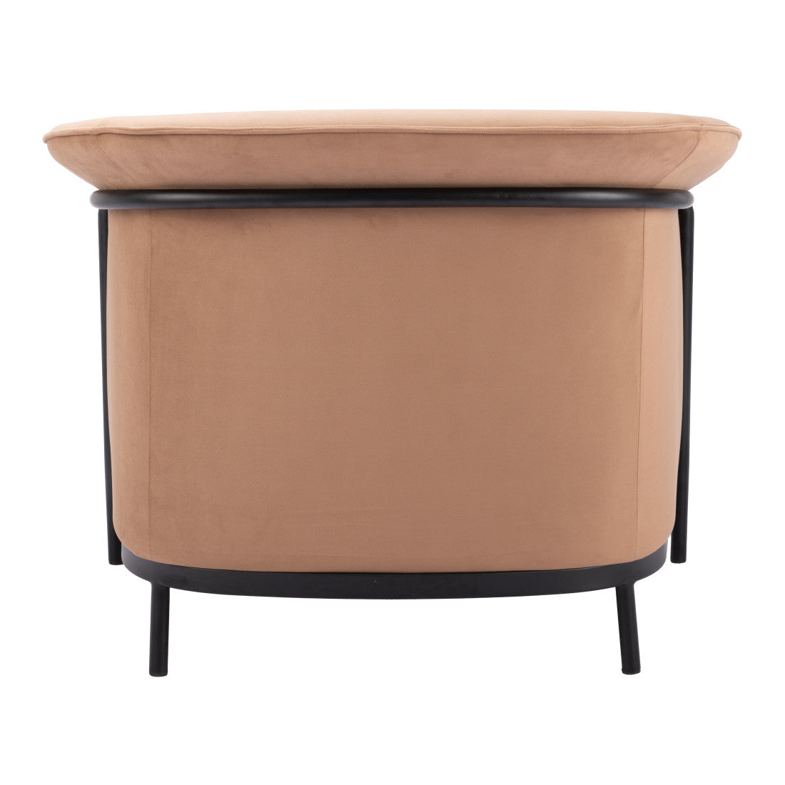 35" Tan And Black Upholstered Arm Chair