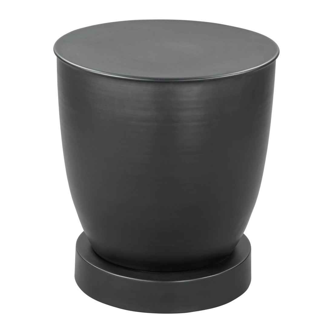 20" Black Iron Round Pedestal End Table