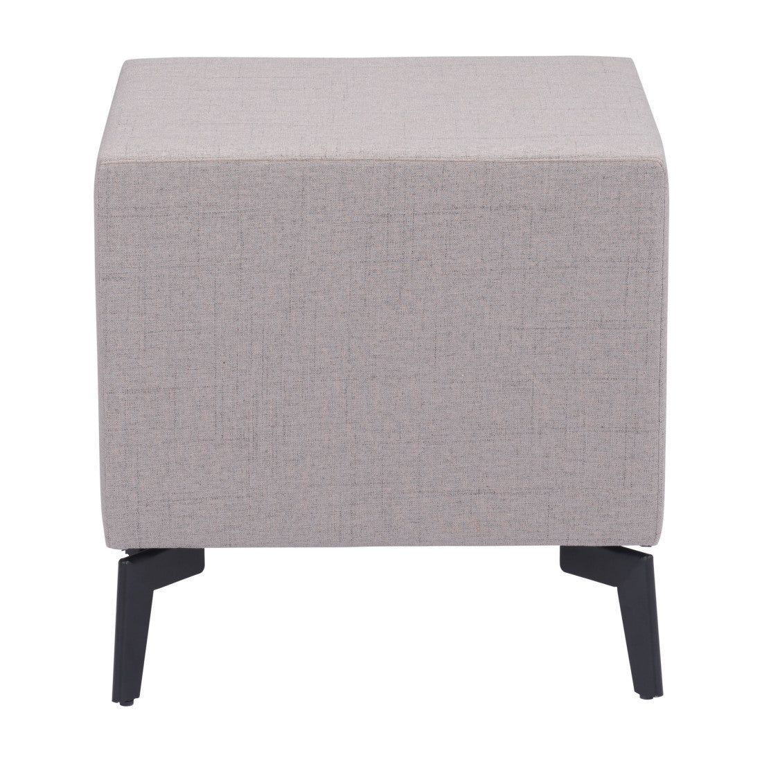 20" Gray and Black Fabric Wood and Steel End Table With Two Drawers