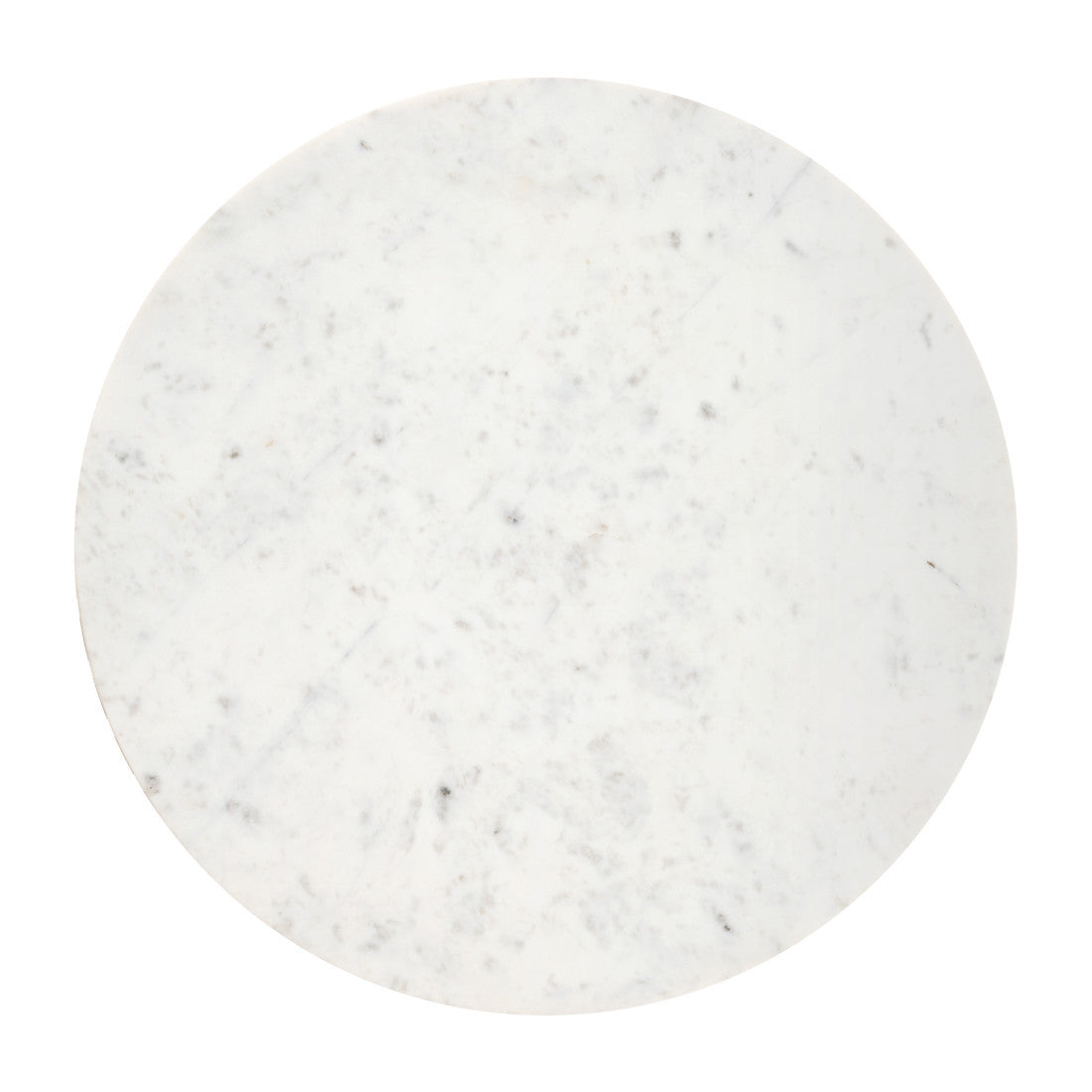 34" White and Natural Genuine Marble and Wood Round Drum Coffee Table
