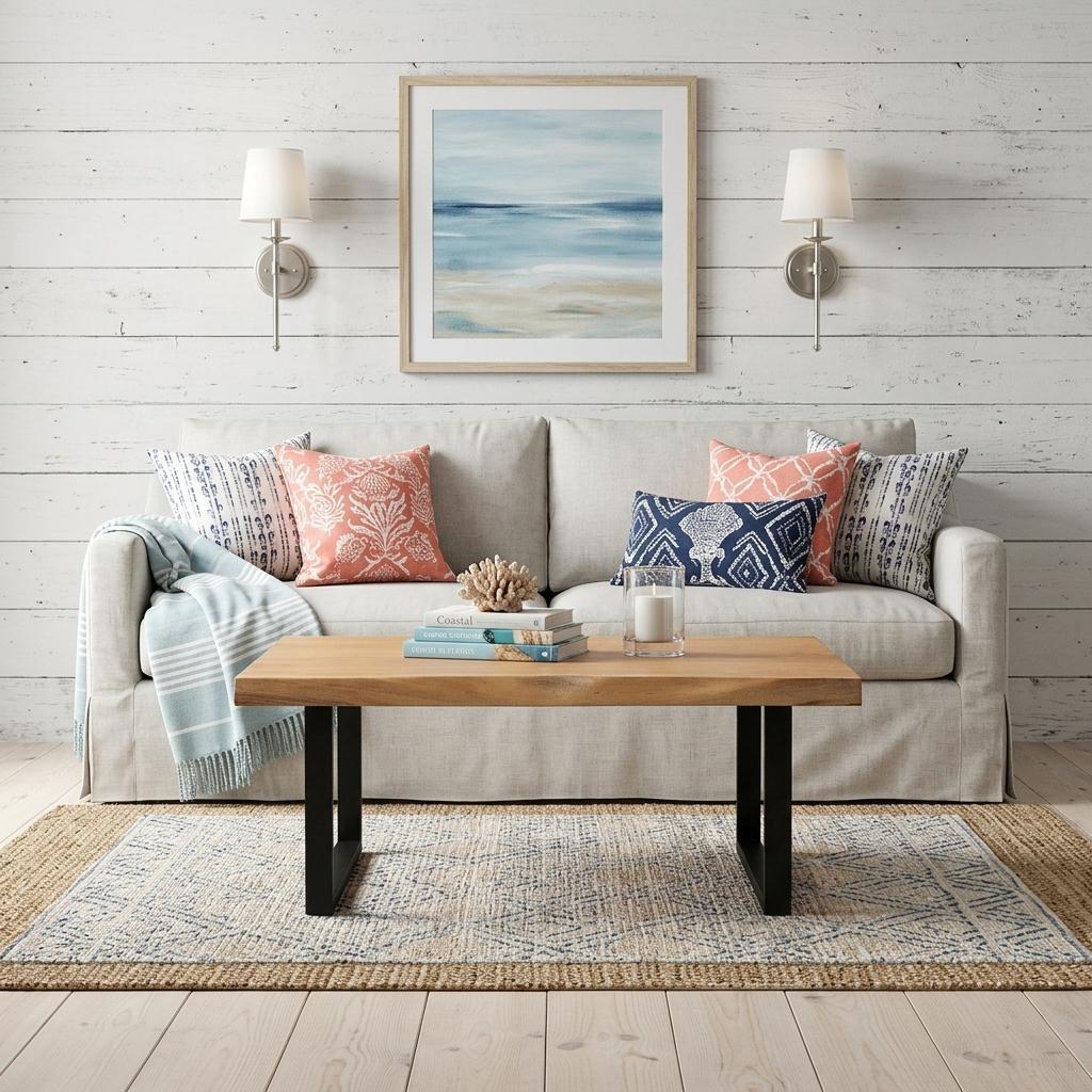 39" Natural And Black Solid Wood And Iron Square Distressed Coffee Table