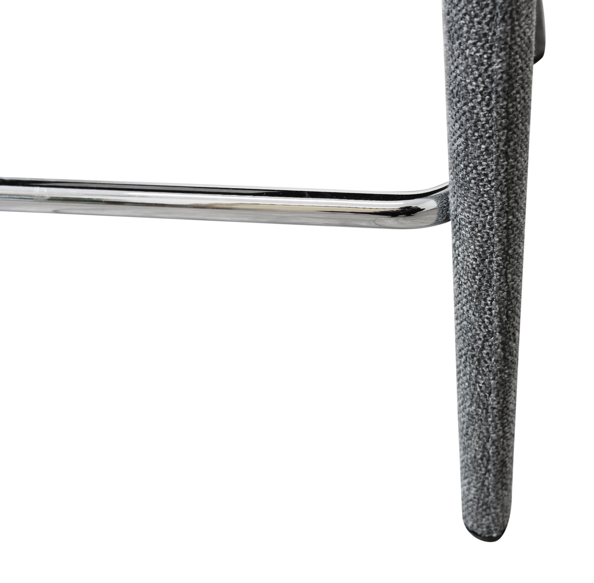 25" Gray Metal and Fabric Low Back Counter Height Bar Chair