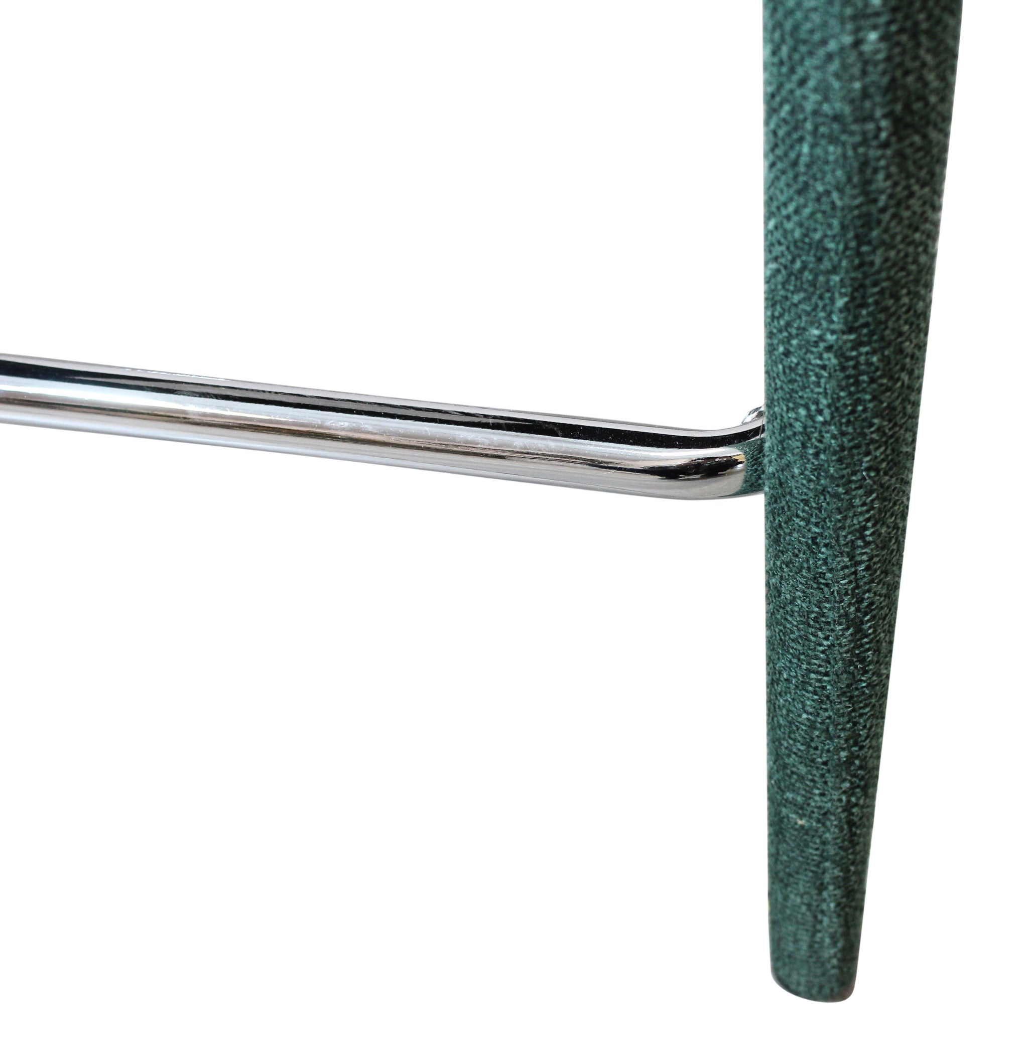 25" Teal Blue Metal and Fabric Low Back Counter Height Bar Chair