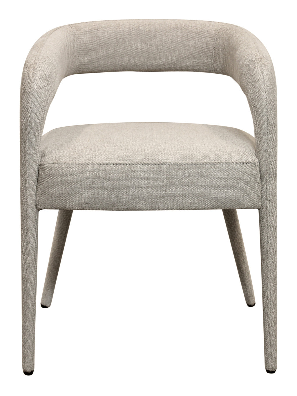 Set of Two Ivory Upholstered Linen Open Back Dining Side Chairs