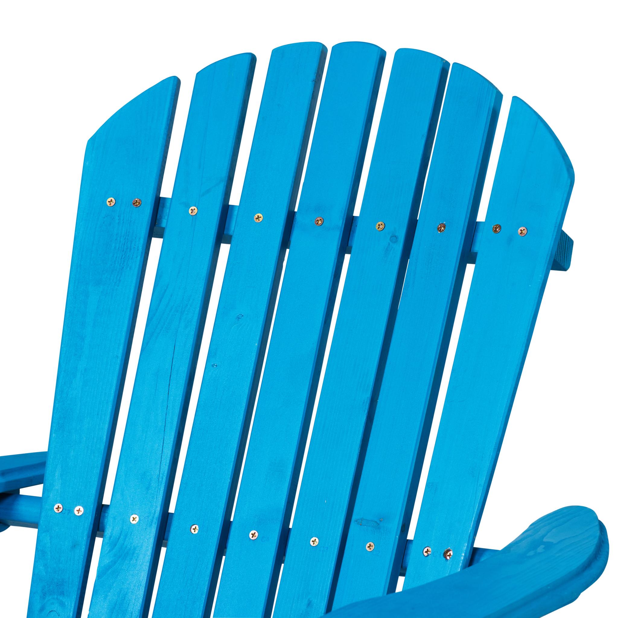 32" Blue Solid Wood Outdoor Folding Stacking Adirondack Chair