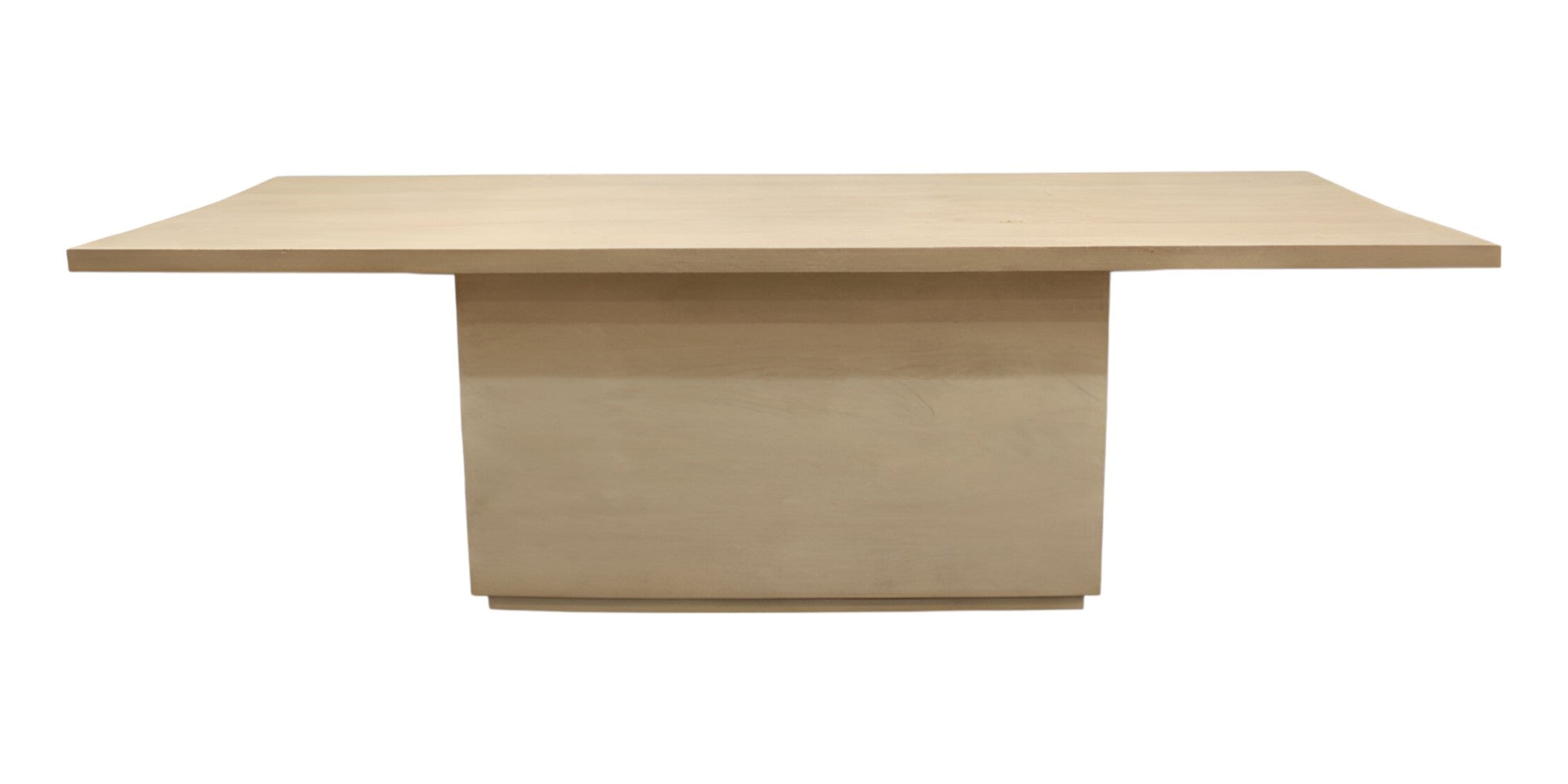 96" Natural and Brown Solid Wood Pedestal Base Dining Table