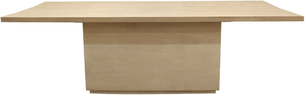 108" Natural Solid Wood Pedestal Base Dining Table