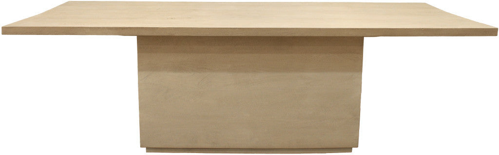 108" Natural Solid Wood Pedestal Base Dining Table