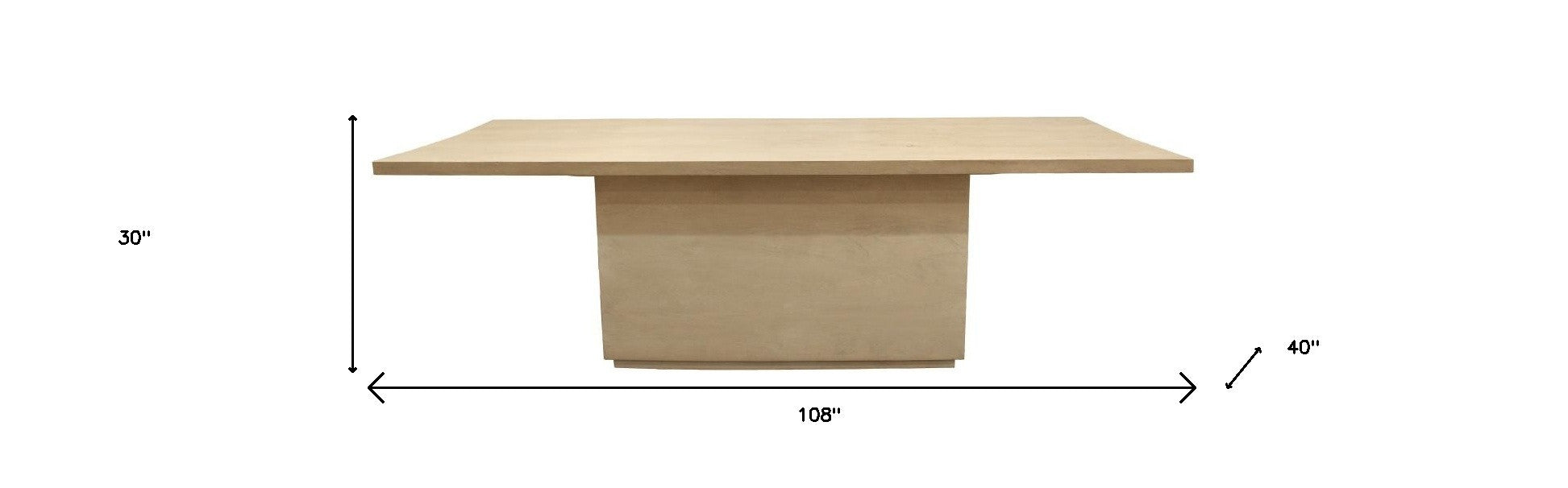 108" Natural Solid Wood Pedestal Base Dining Table
