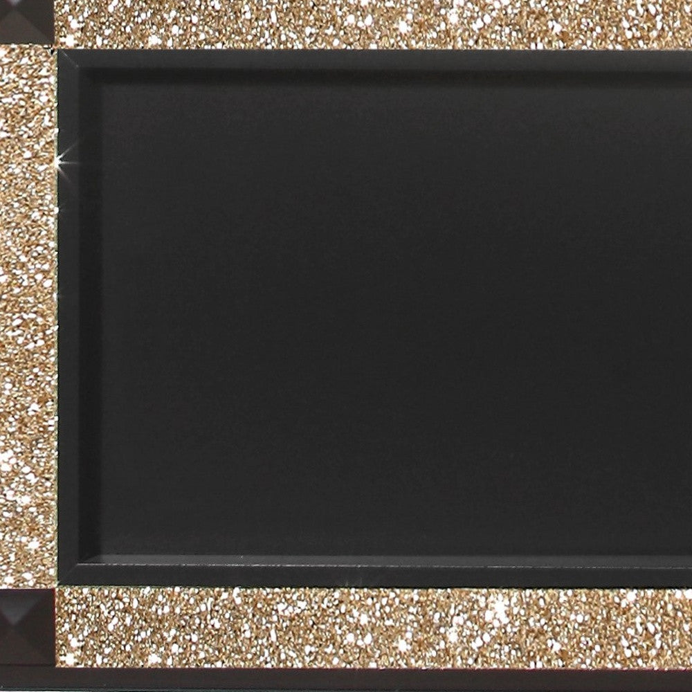 Black Faux Crystal Bling Wood And Upholstery Lighted King Bed Frame