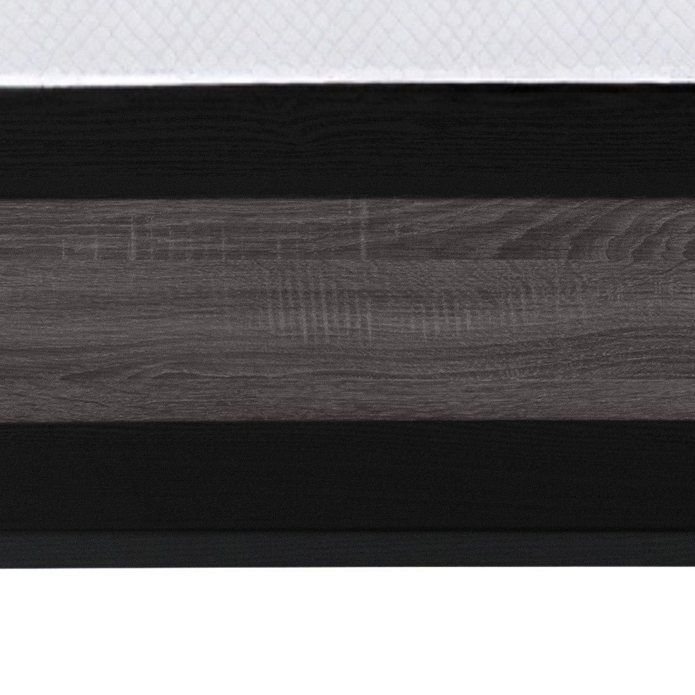 Black And Gray Inlaid Panels Queen Bed Frame