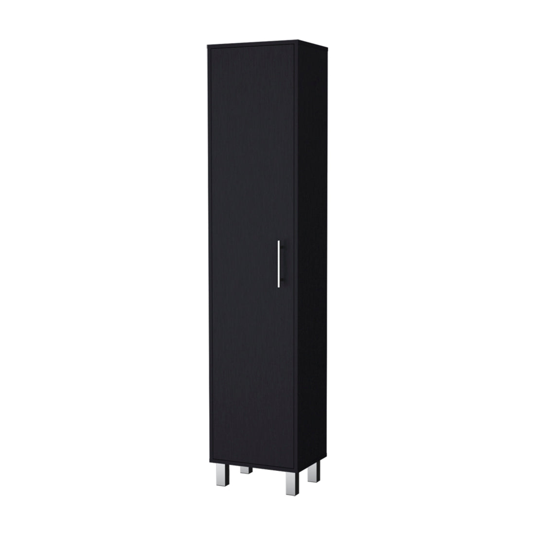 71" Black Wood Pantry Or Storage Cabinet