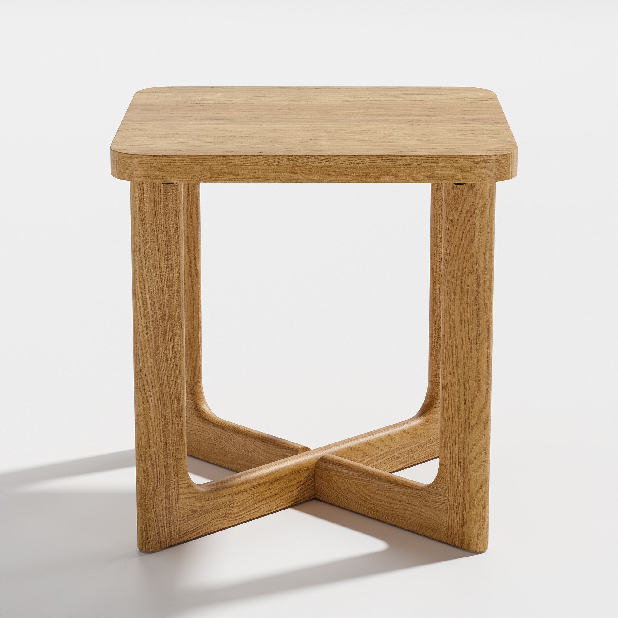 24" Natural Solid Wood Square Cross Legs End Table