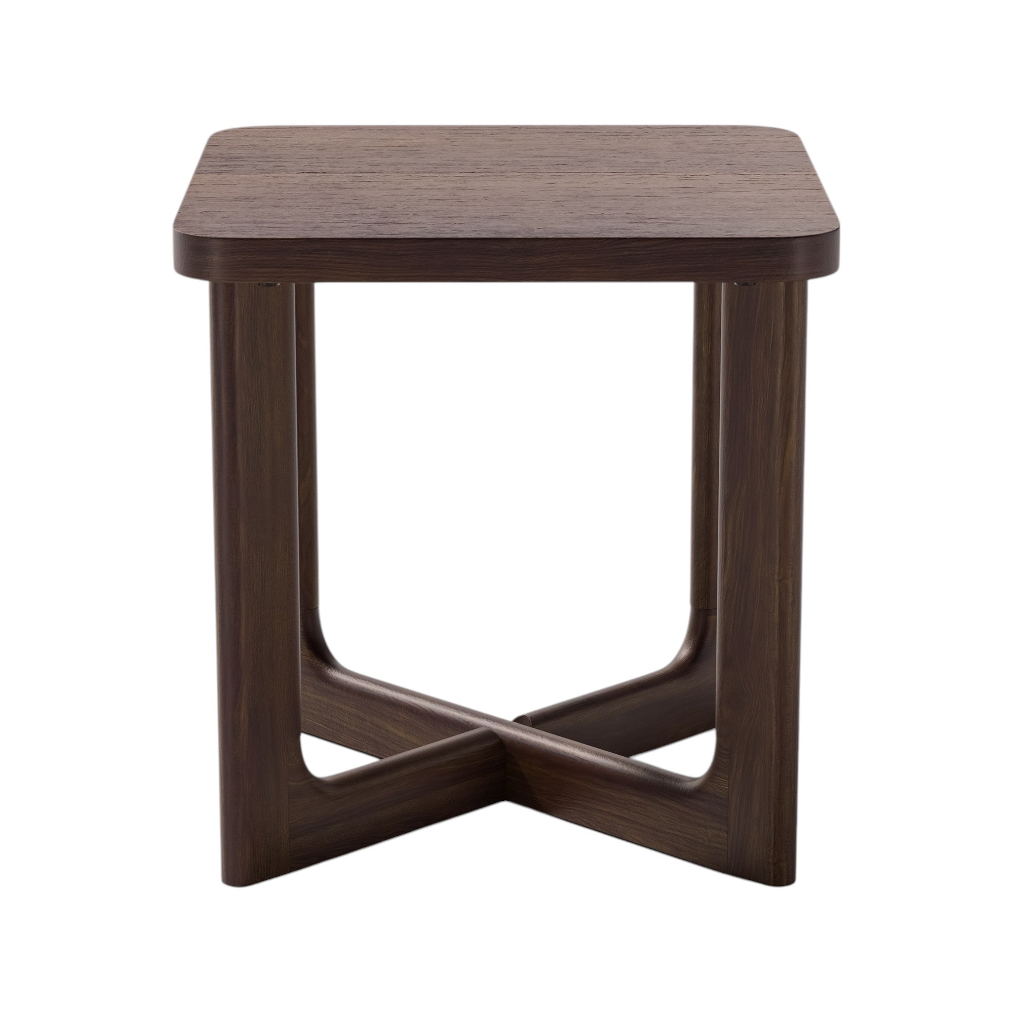 24" Brown Solid Wood Square Sled End Table
