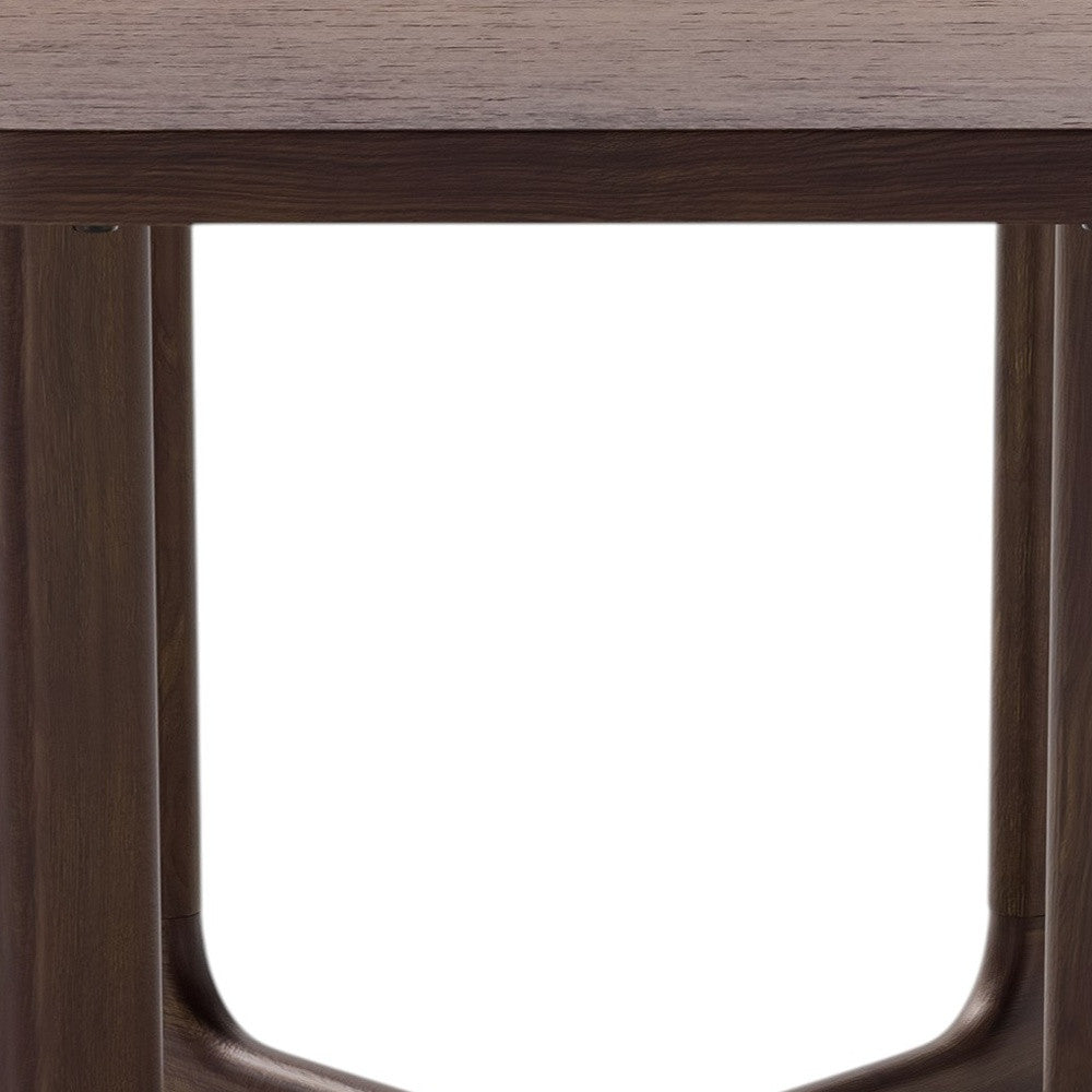 24" Brown Solid Wood Square Sled End Table
