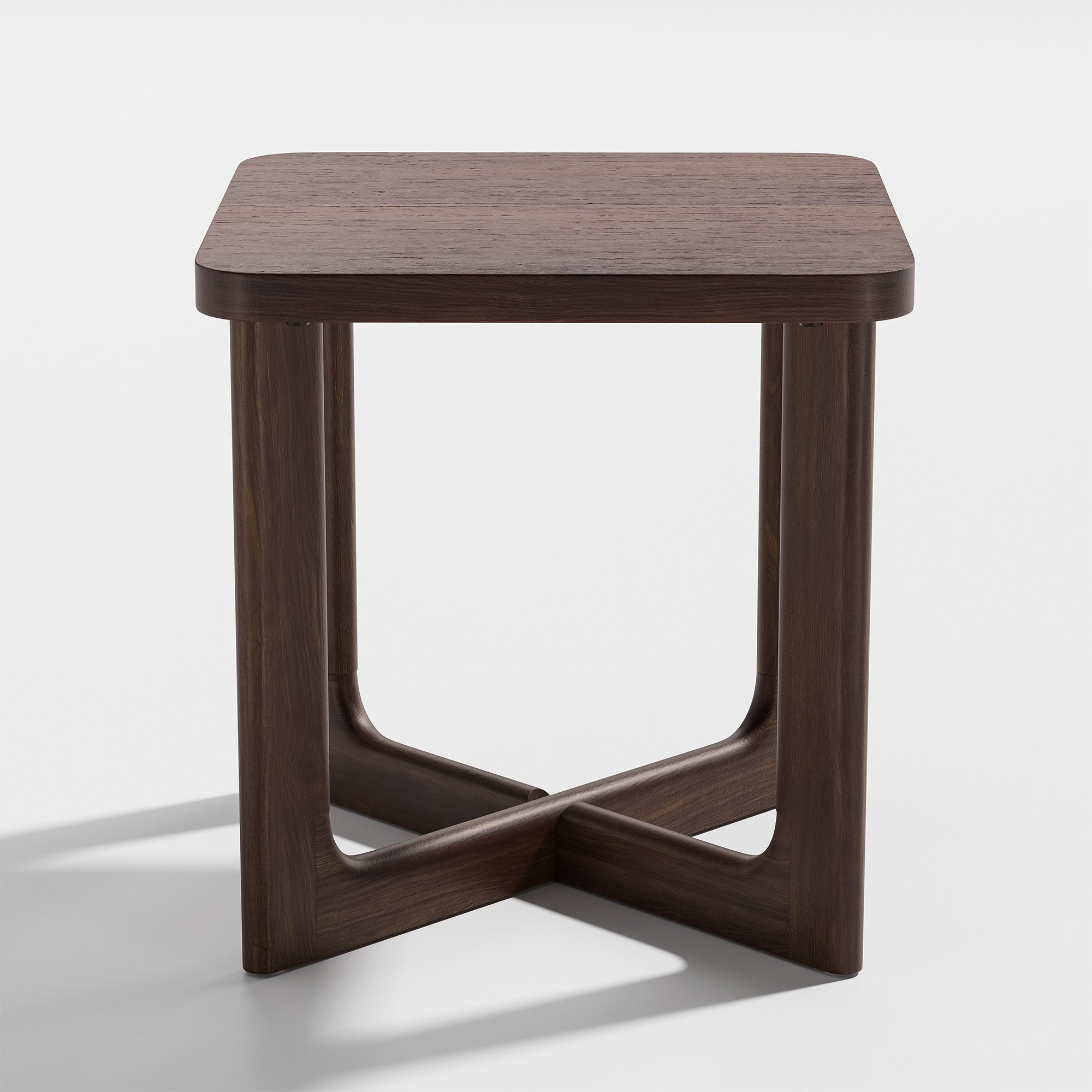 24" Brown Solid Wood Square Sled End Table