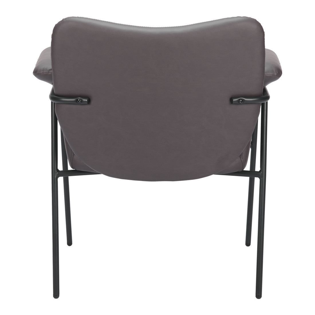31" Brown And Black Faux Leather And Faux Leather Arm Chair