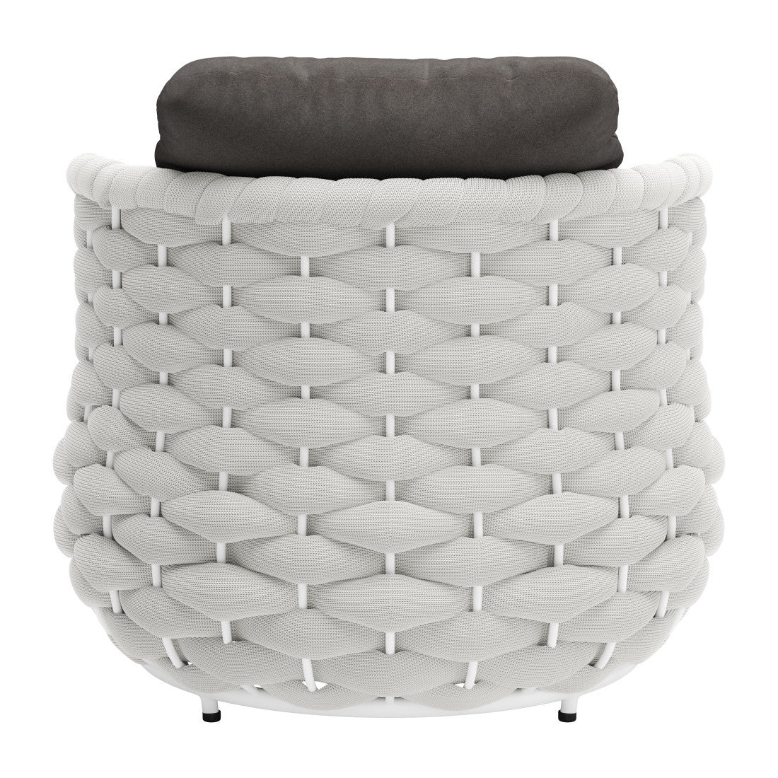 34" Gray And White Fabric Club Chair And Toss Pillow