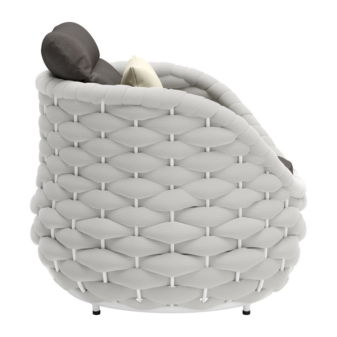 34" Gray And White Fabric Club Chair And Toss Pillow