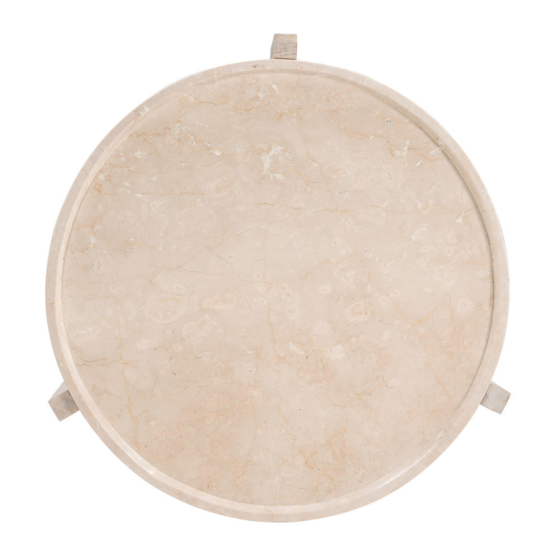 30" Natural Genuine Marble and Marble Round Coffee Table