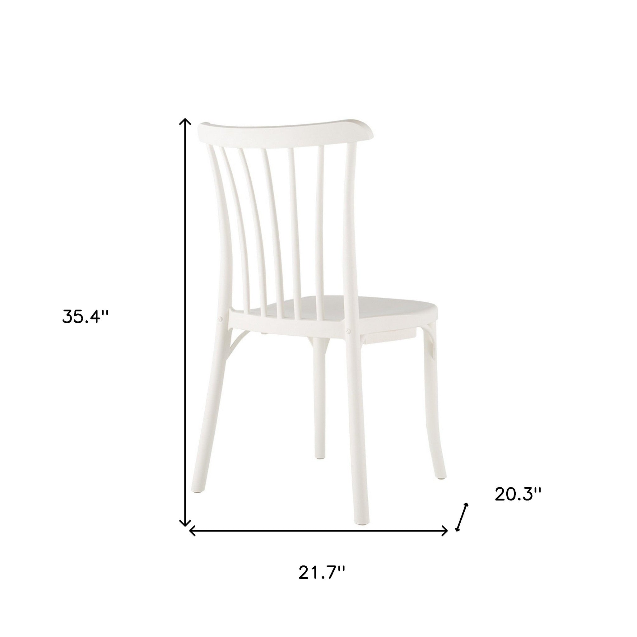 Set of Two White Heavy Duty Plastic Outdoor Stacking Dining Chairs