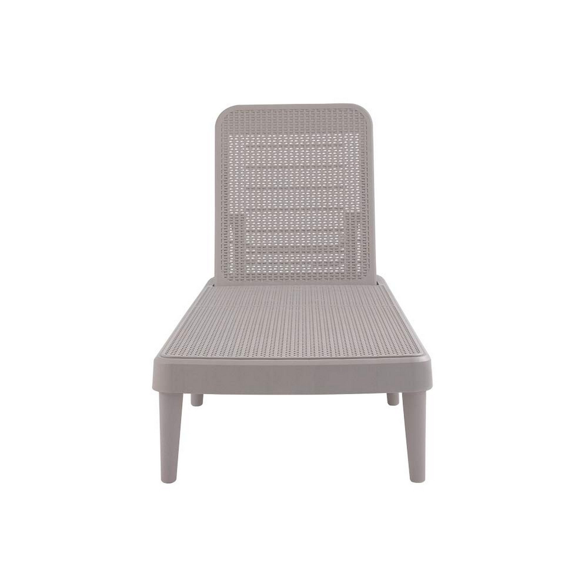 75" Taupe Heavy Duty Plastic Outdoor Stacking Chaise Lounge