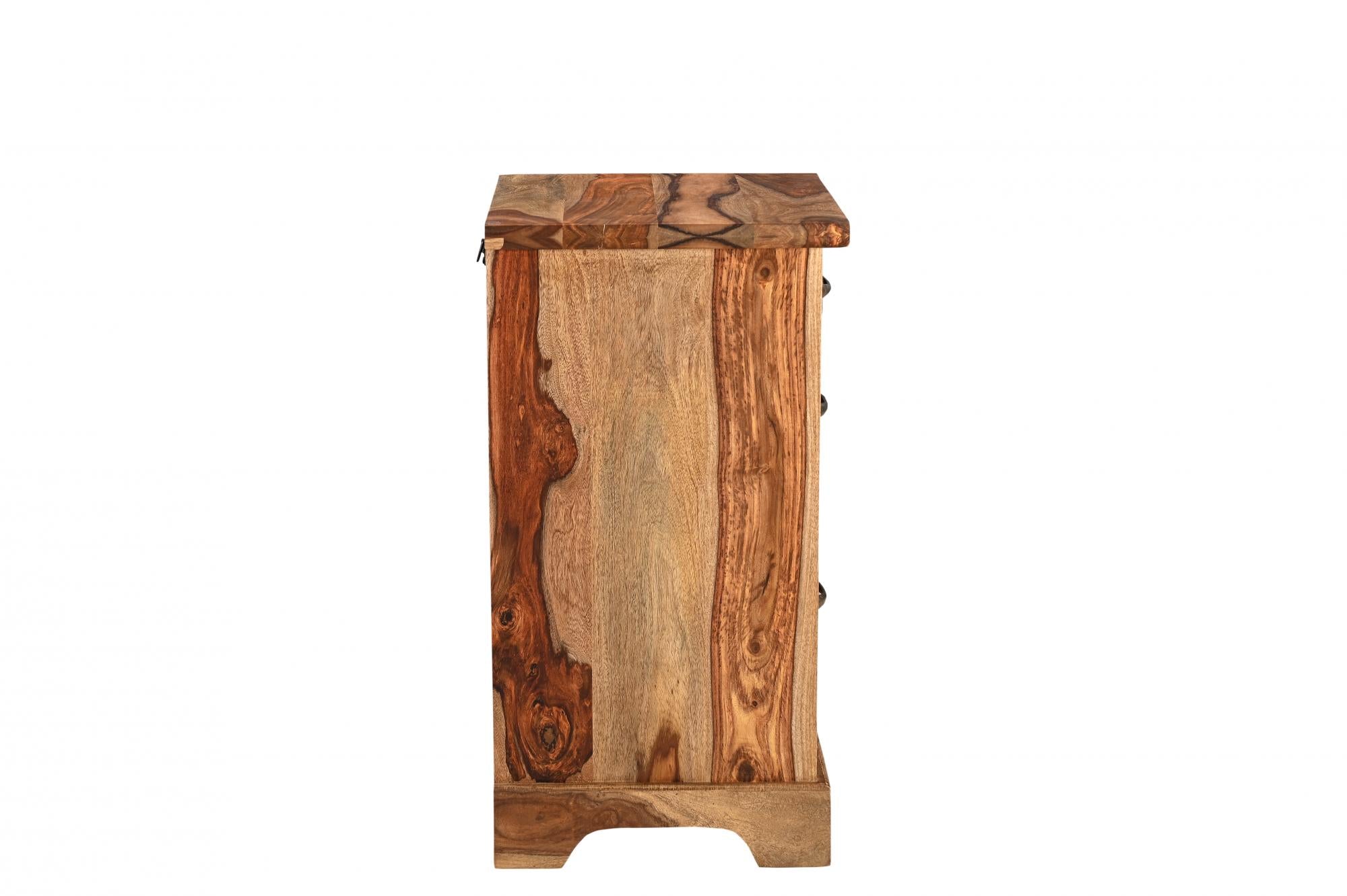 30" Natural Solid Wood Three Drawers Filing Cabinet