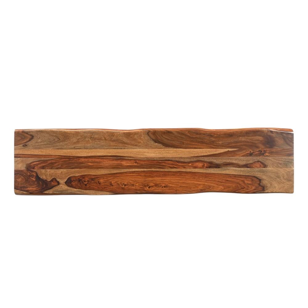 75" Brown Solid Wood Live Edge Dining Bench