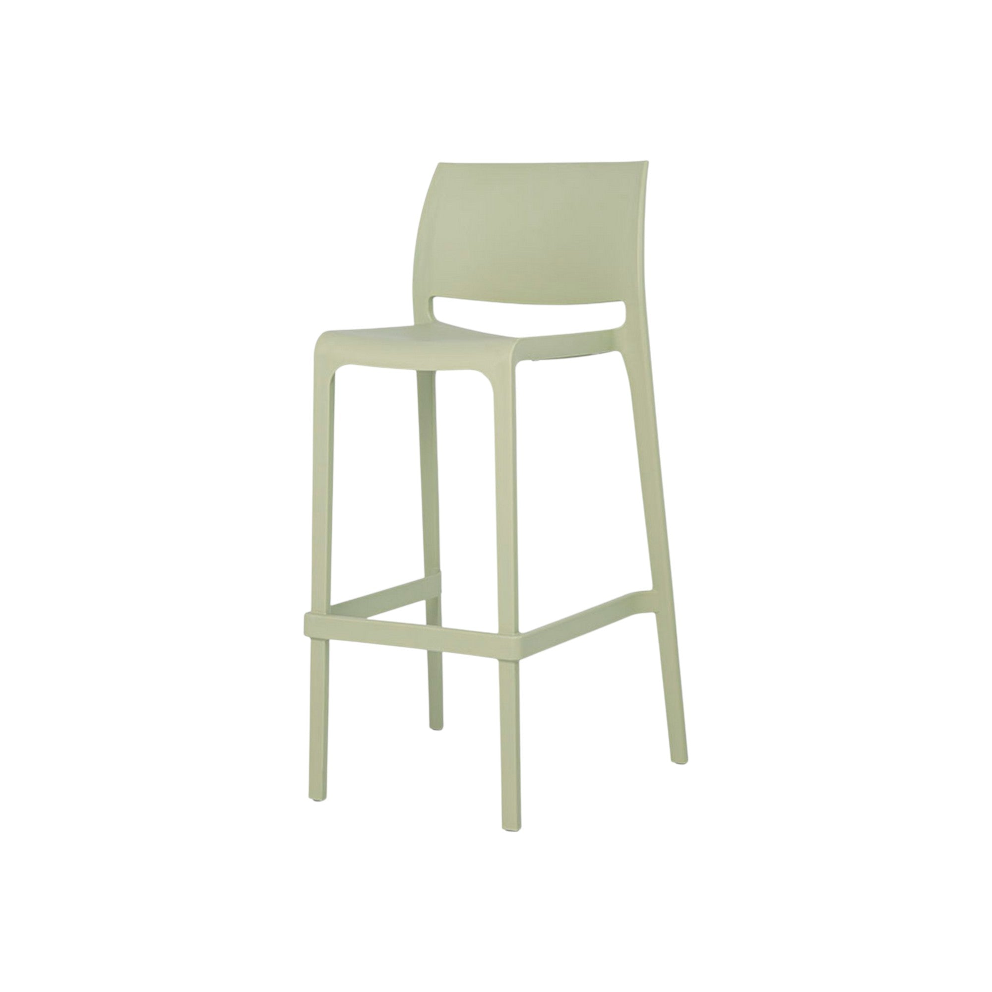 Set of Two 30" Green Heavy Duty Plastic Low Back Outdoor Bar Height Chairs