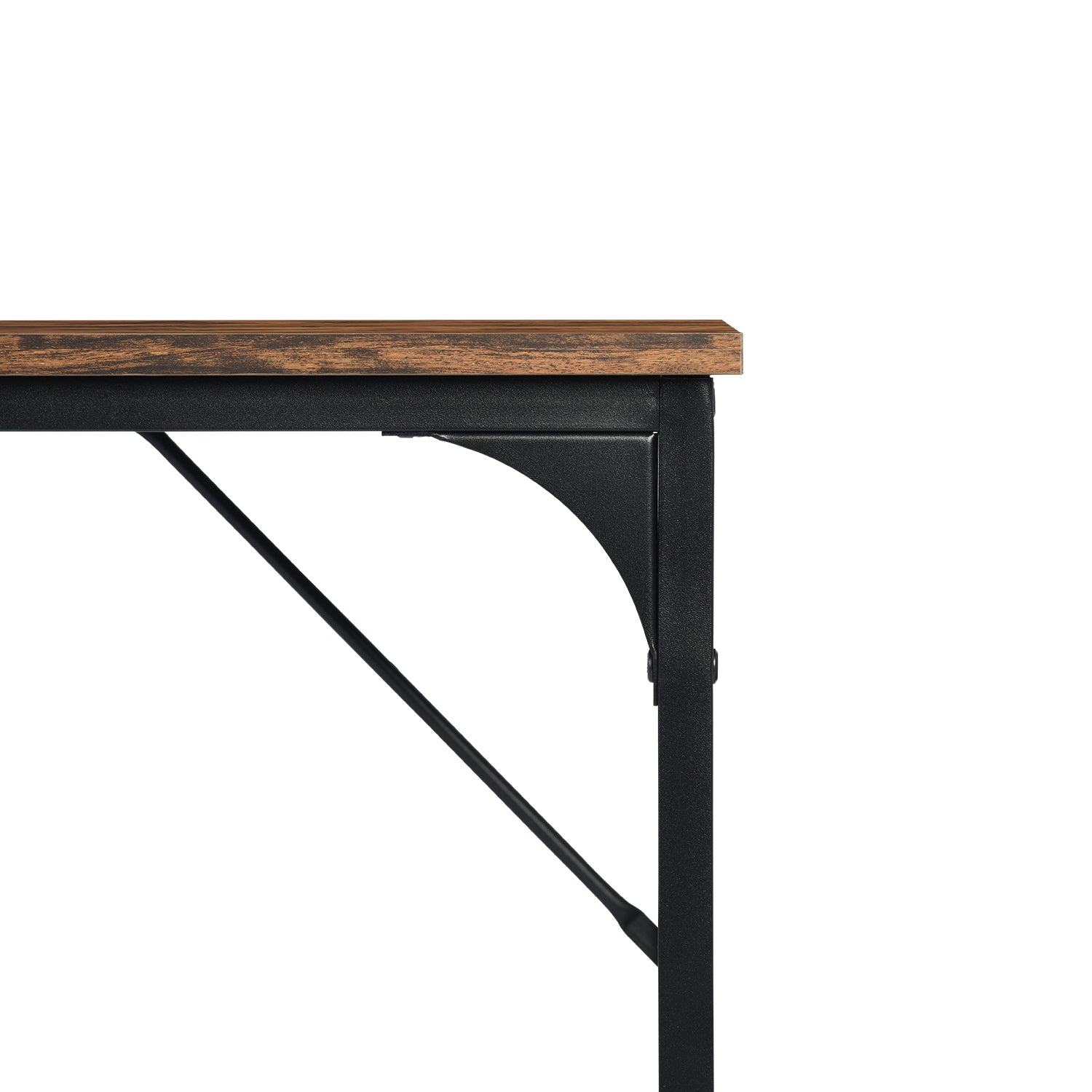 47" Brown and Black Wood and Stainless Steel Computer Desk