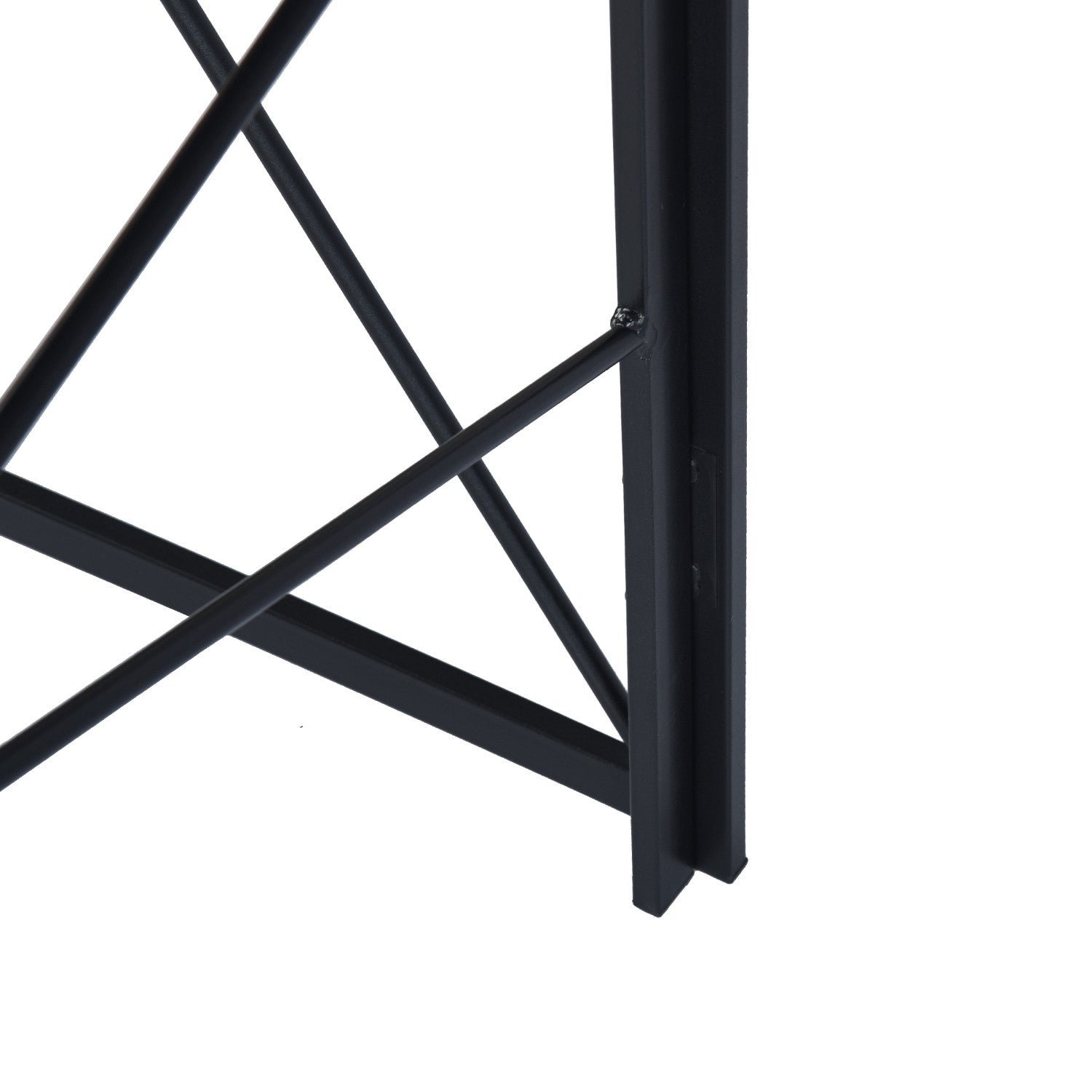 39" Black Wood and Stainless Steel Computer Desk